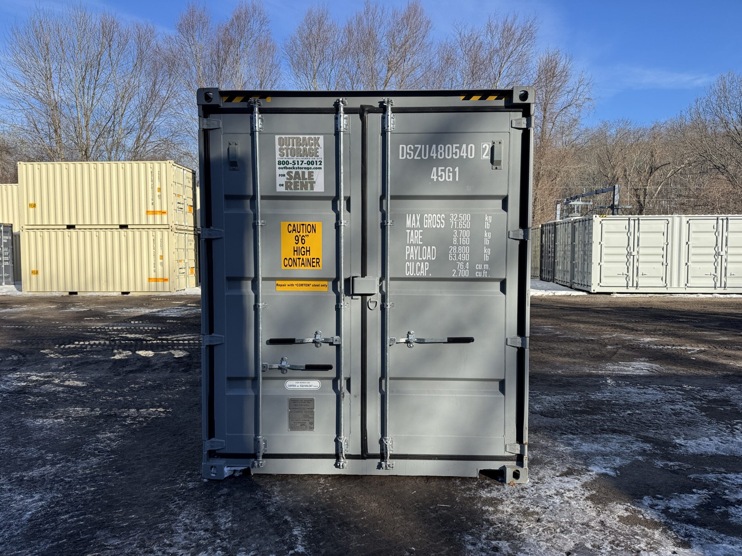 40ft New High Cube Shipping Container – Wind & Watertight – Gray — 40ft — new (image 3 of 12)
