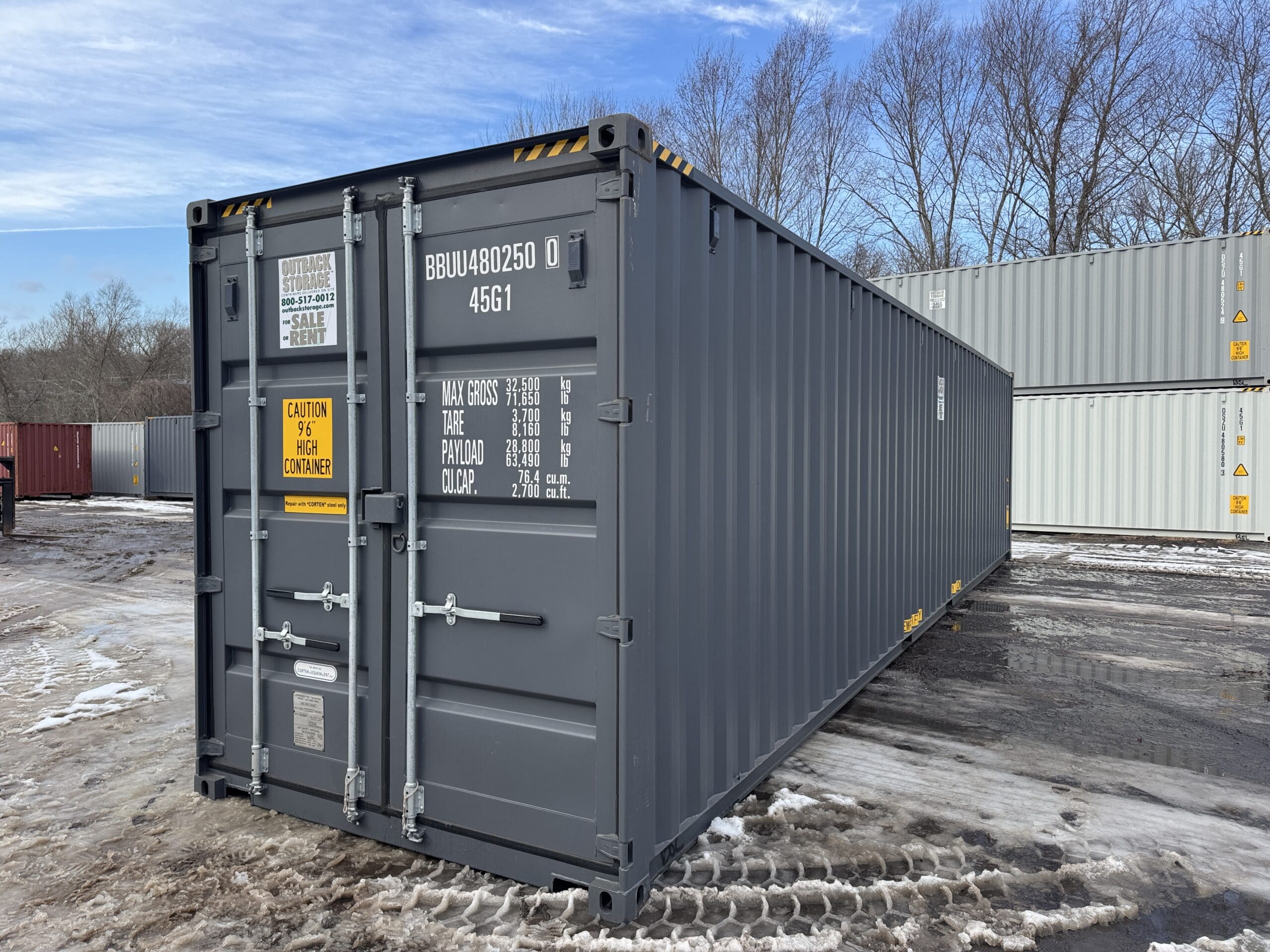 40ft New High Cube Shipping Container – Wind & Watertight – Gray — 40ft — new (image 8 of 12)
