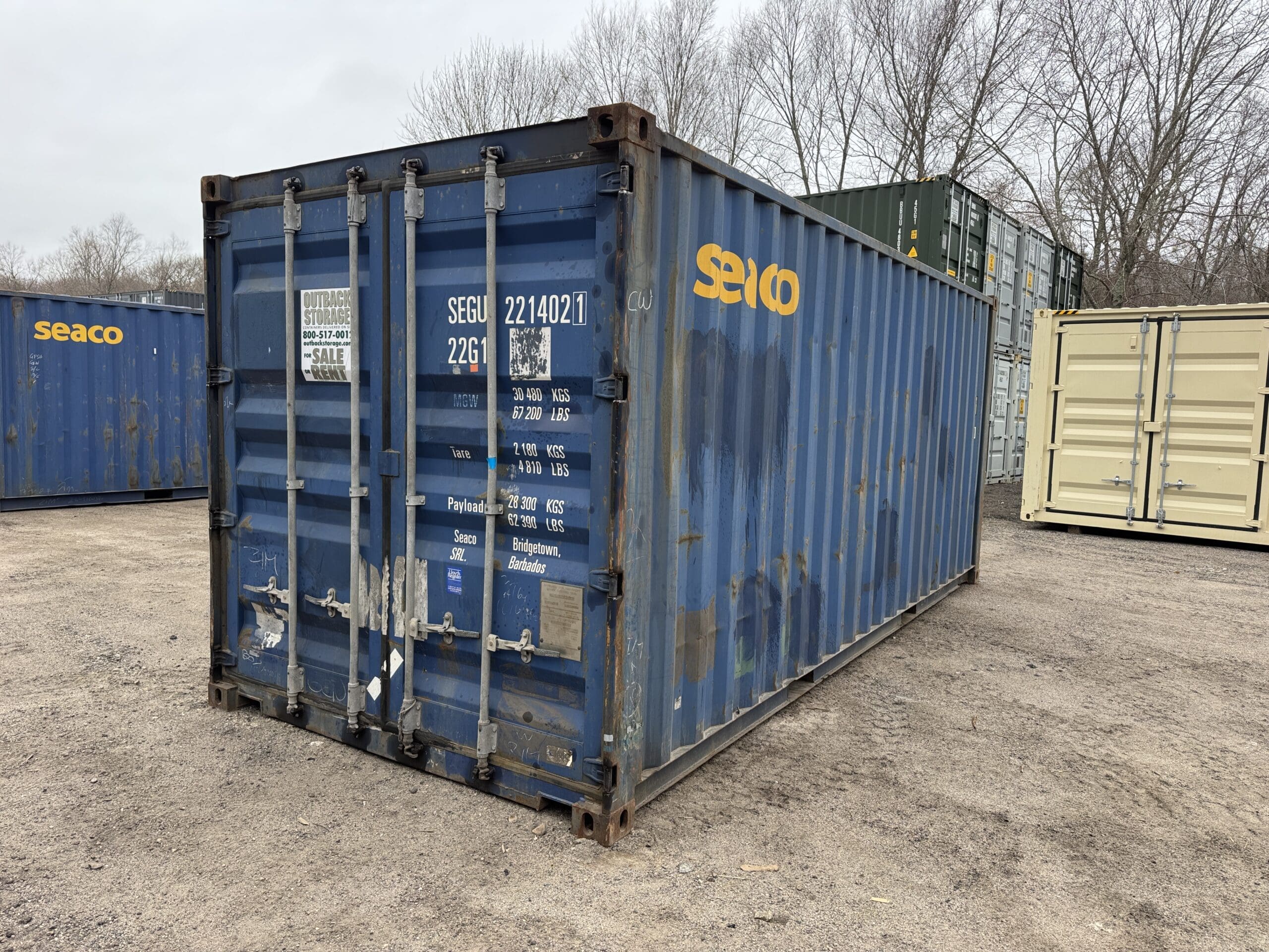 20ft Used Shipping Container – Wind & Watertight – Blue — 20ft — used (image 7 of 12)
