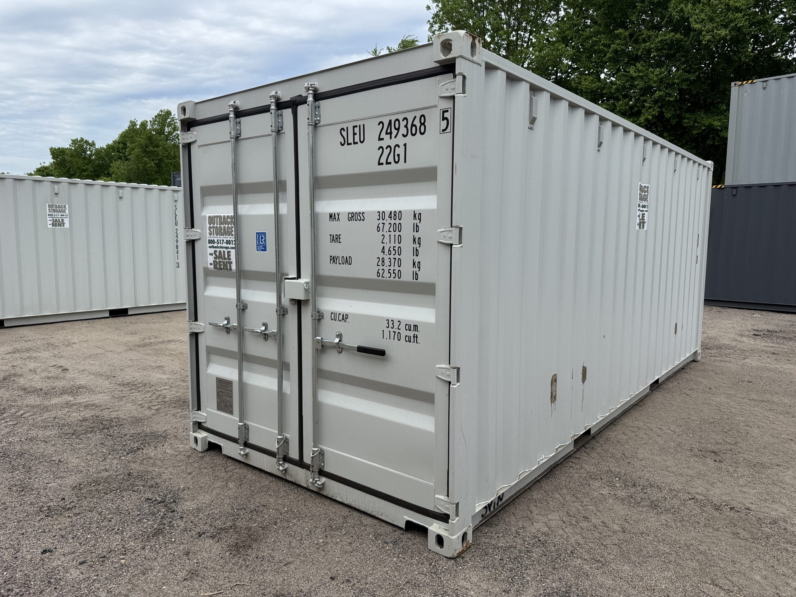 20ft New Shipping Container – Wind & Watertight – Gray — 20ft — new (image 8 of 12)