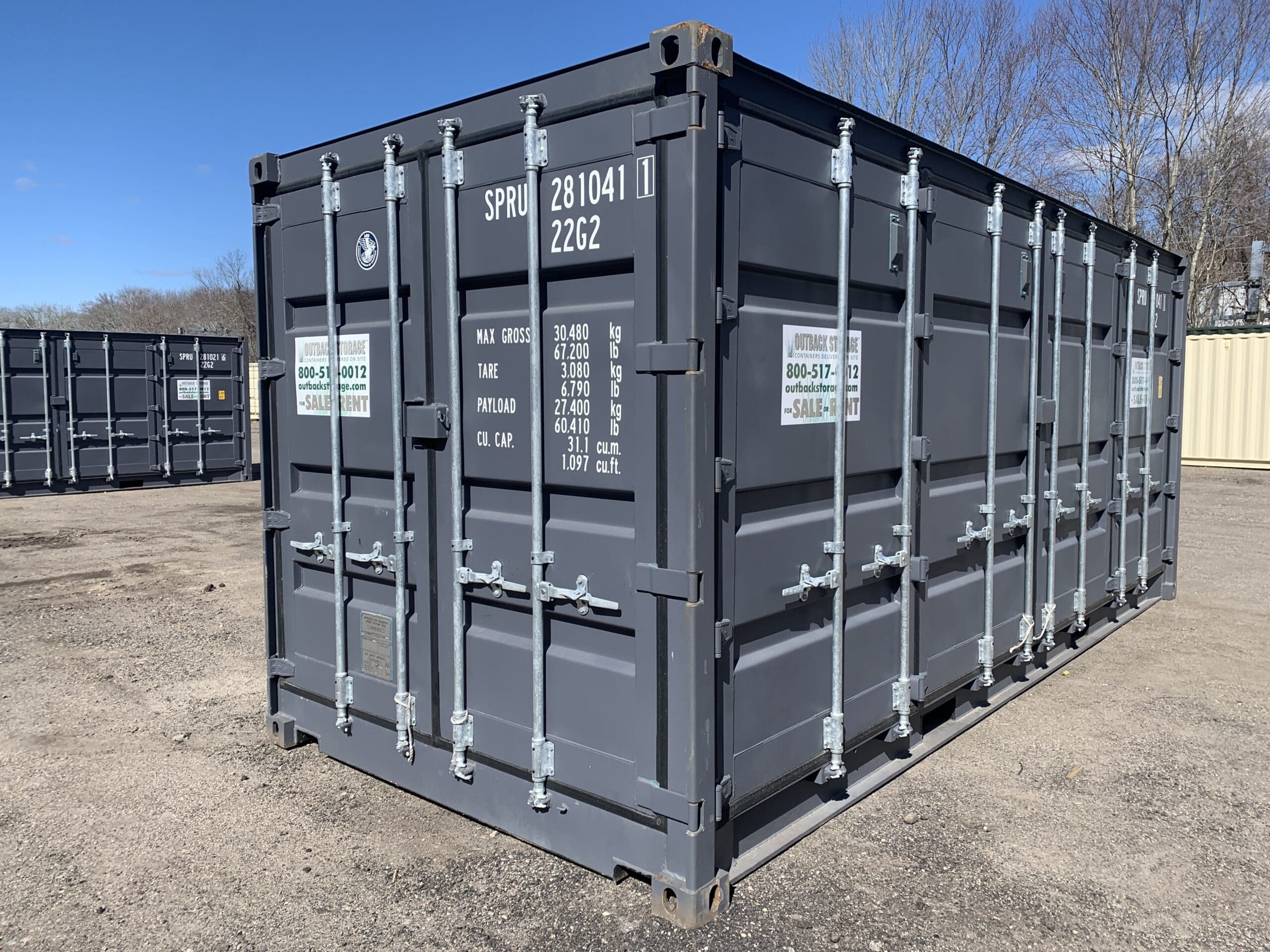 20ft Open Side New Shipping Container – Wind & Watertight – Gray — 20ft — new (image 9 of 12)
