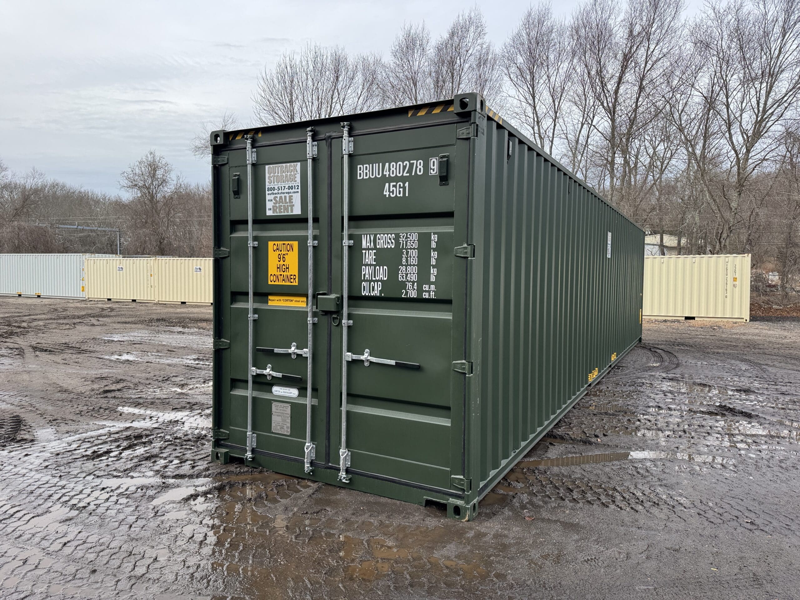 40ft New High Cube Shipping Container – Wind & Watertight – Green — 40ft — new (image 8 of 12)