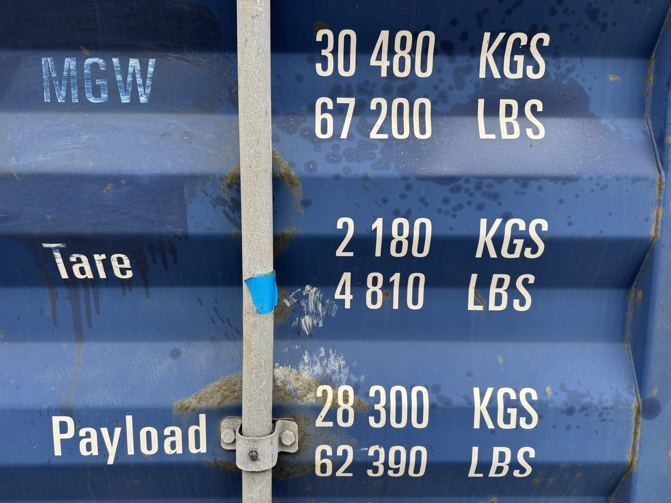 20ft Used Shipping Container – Wind & Watertight – Blue — 20ft — used (image 4 of 12)