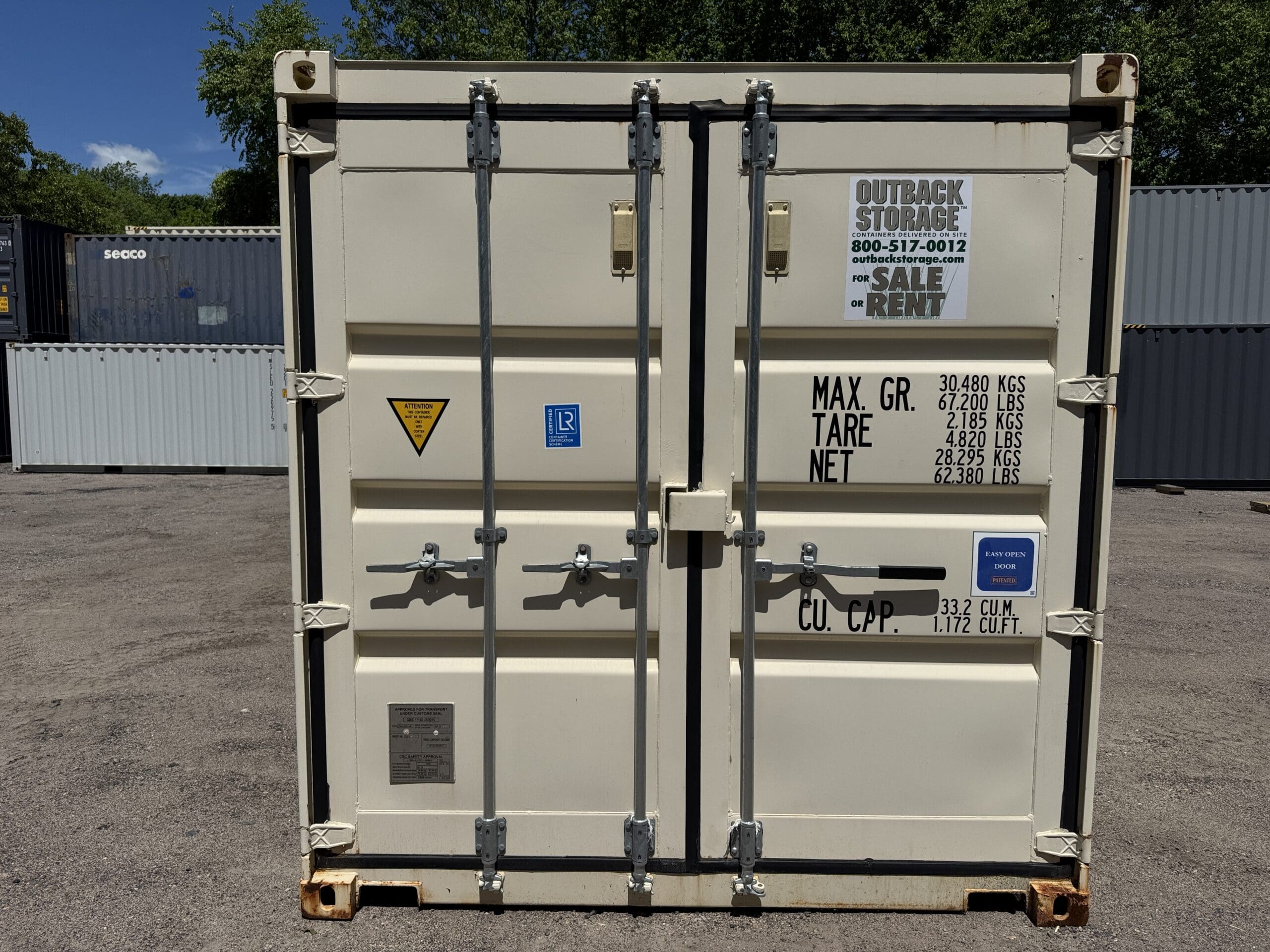 20ft Used Shipping Container – Wind & Watertight – Beige — 20ft — used (image 3 of 12)