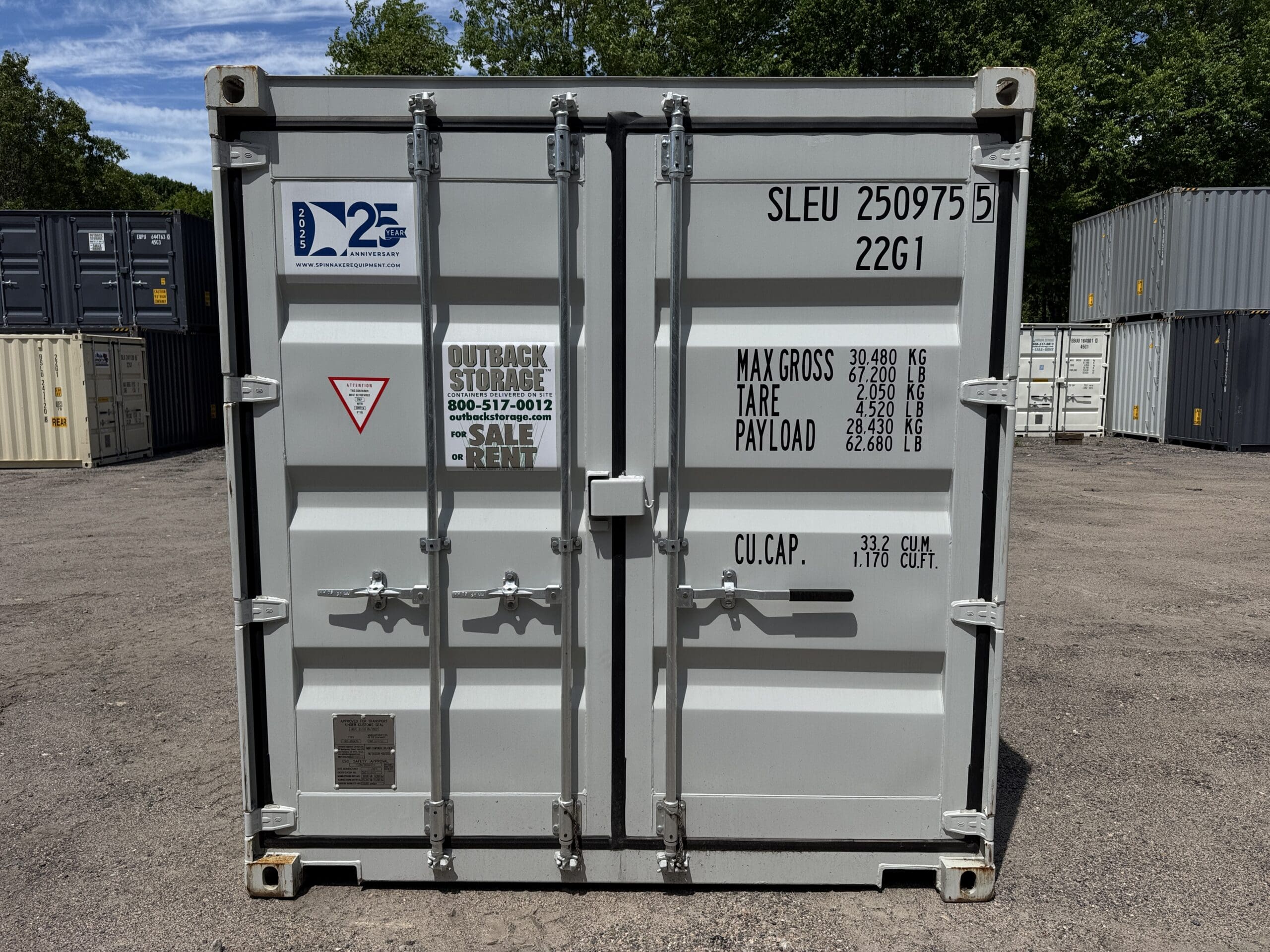 20ft New Shipping Container – Wind & Watertight – Gray — 20ft — new (image 3 of 12)