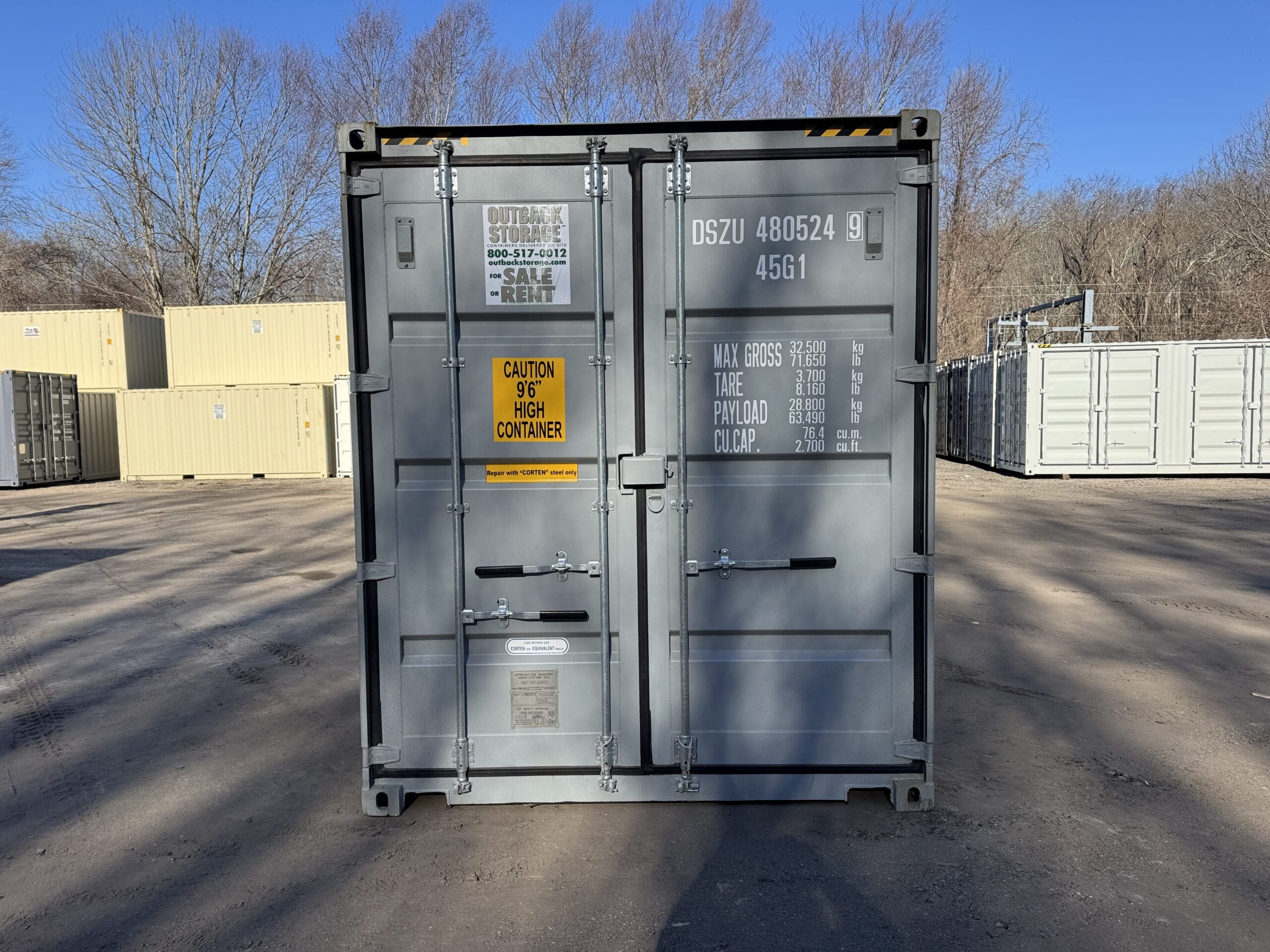 40ft New High Cube Shipping Container – Wind & Watertight – Gray — 40ft — new (image 3 of 12)