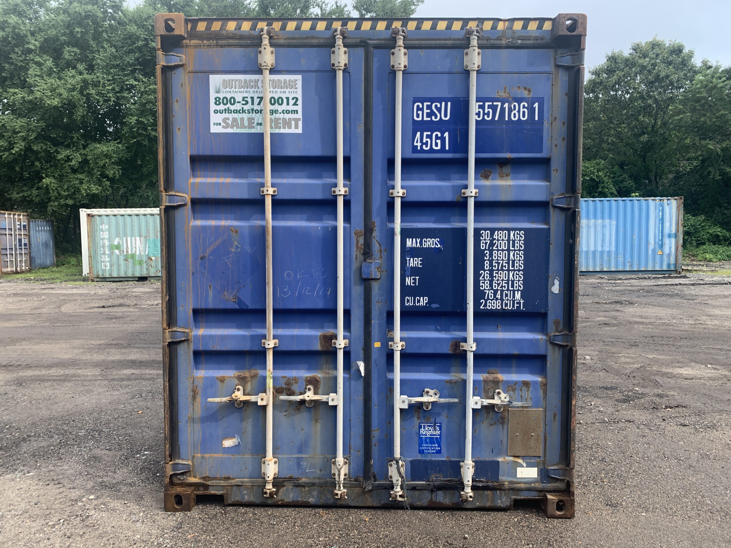 40ft Used High Cube Shipping Container – Wind & Watertight – Blue — 40ft — used (image 3 of 12)