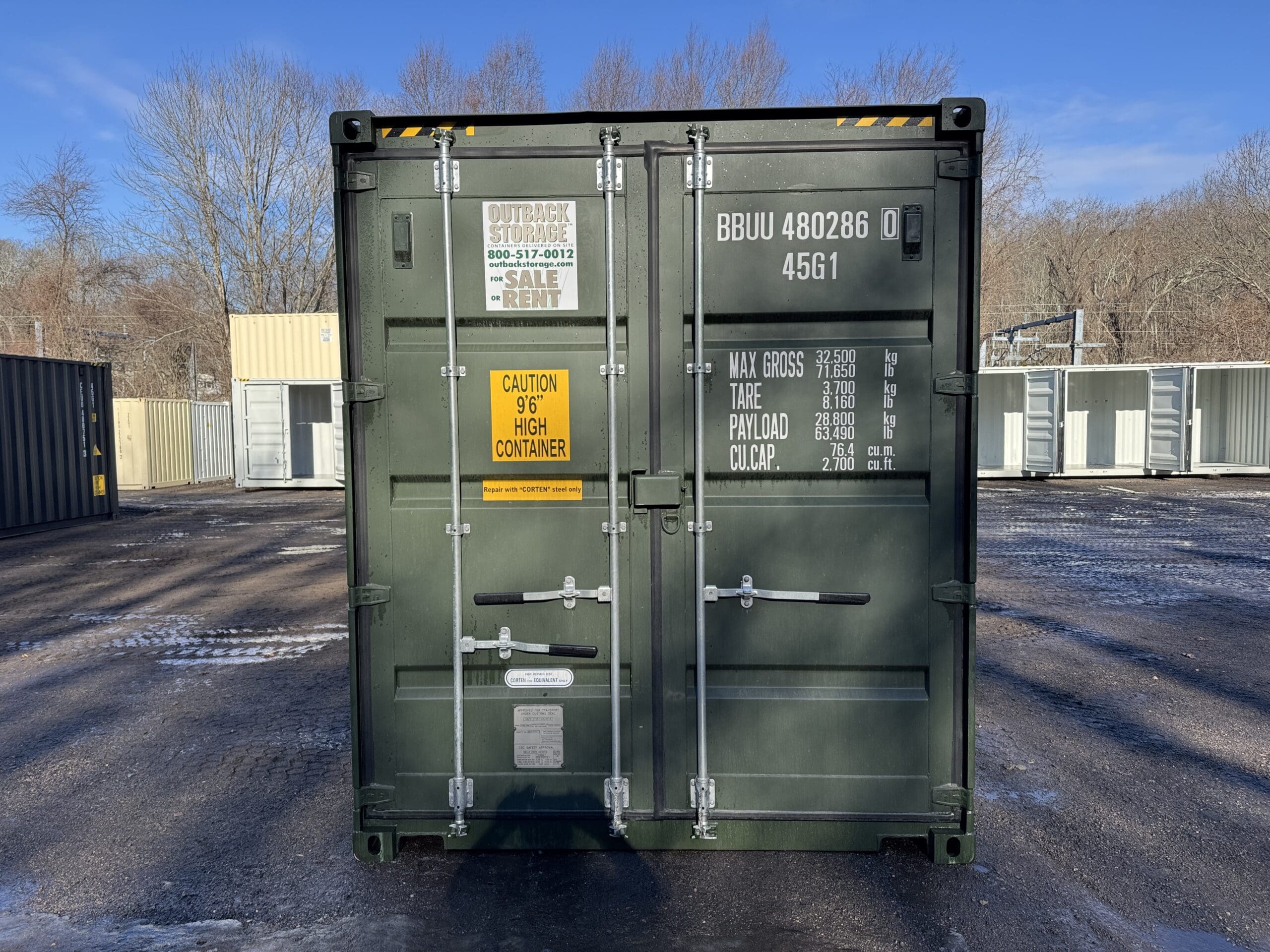 40ft New High Cube Shipping Container – Wind & Watertight – Green — 40ft — new (image 3 of 12)