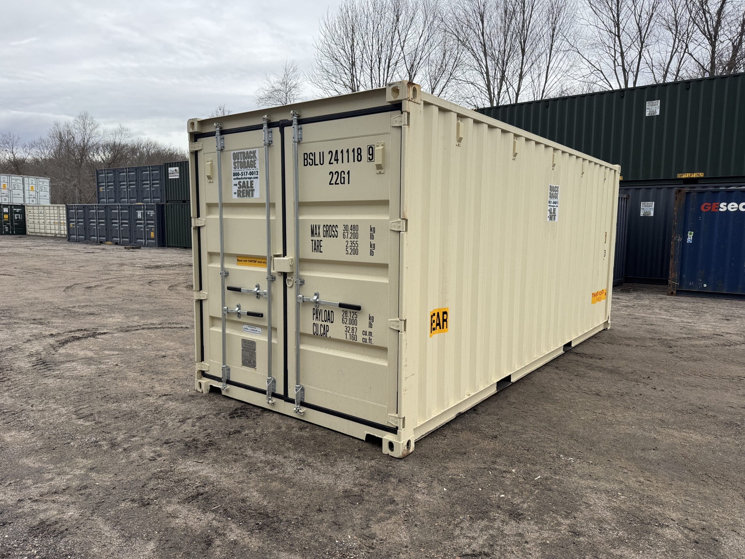 20ft New Shipping Container – Wind & Watertight – Beige — 20ft — new (image 8 of 12)