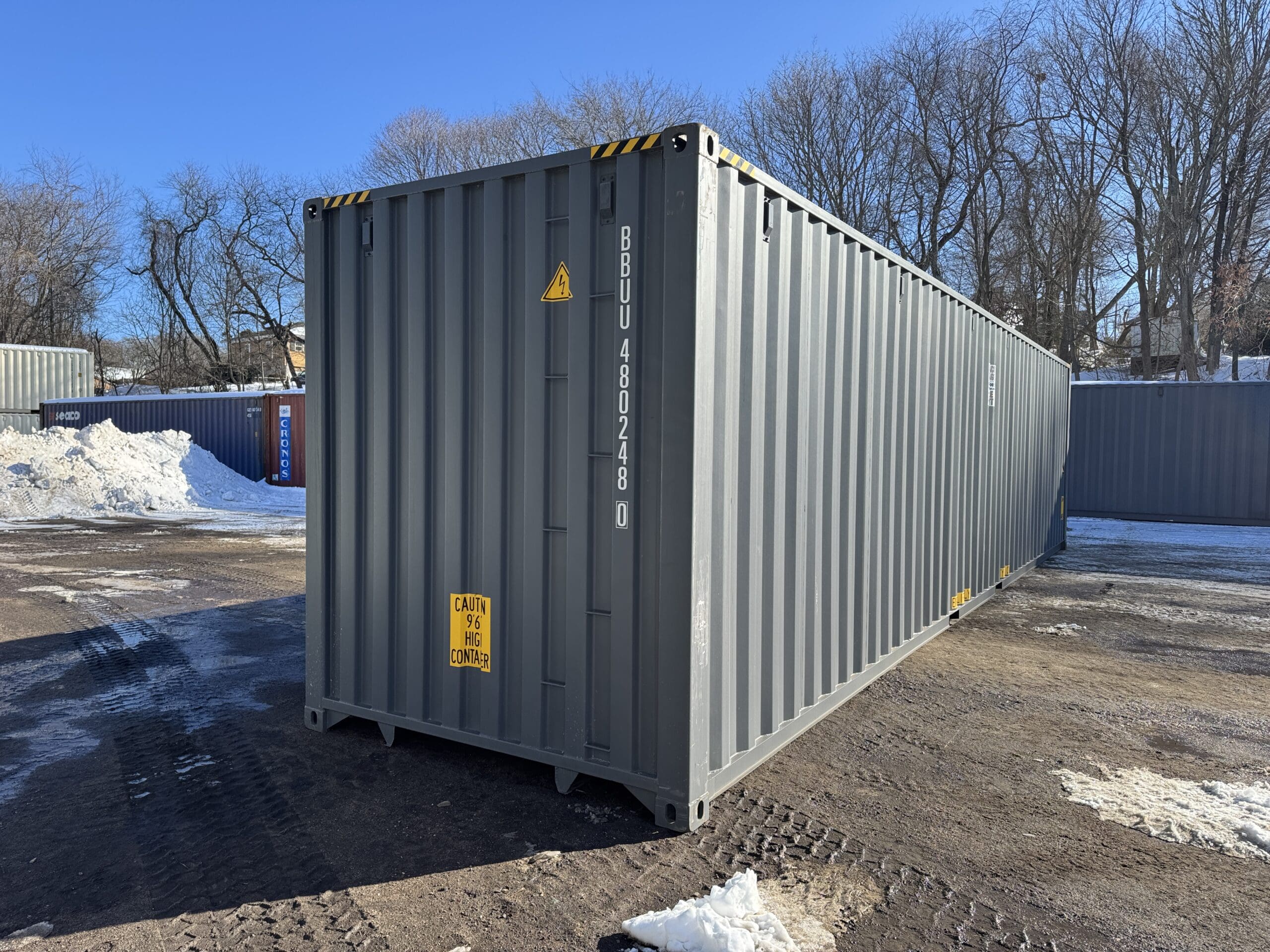 40ft New High Cube Shipping Container – Wind & Watertight – Gray — 40ft — new (image 11 of 12)