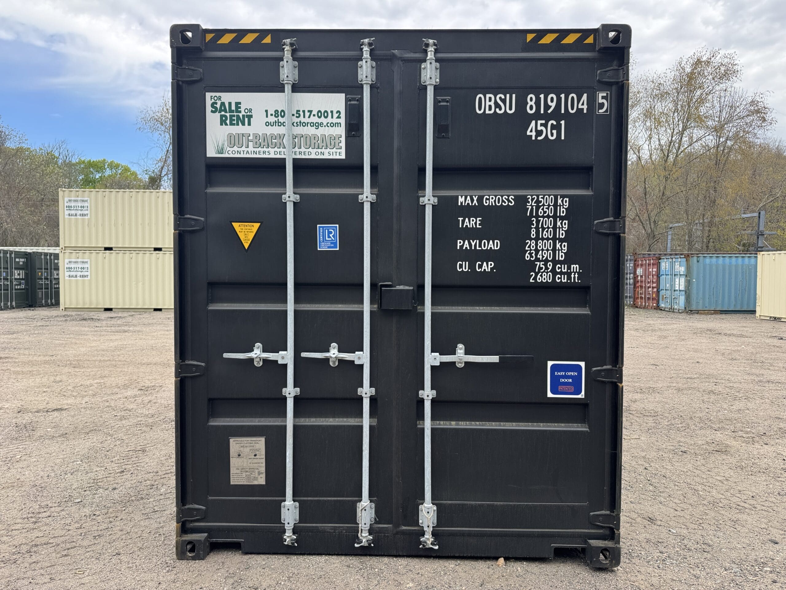 40ft New High Cube Shipping Container – Wind & Watertight – Black — 40ft — new (image 3 of 12)