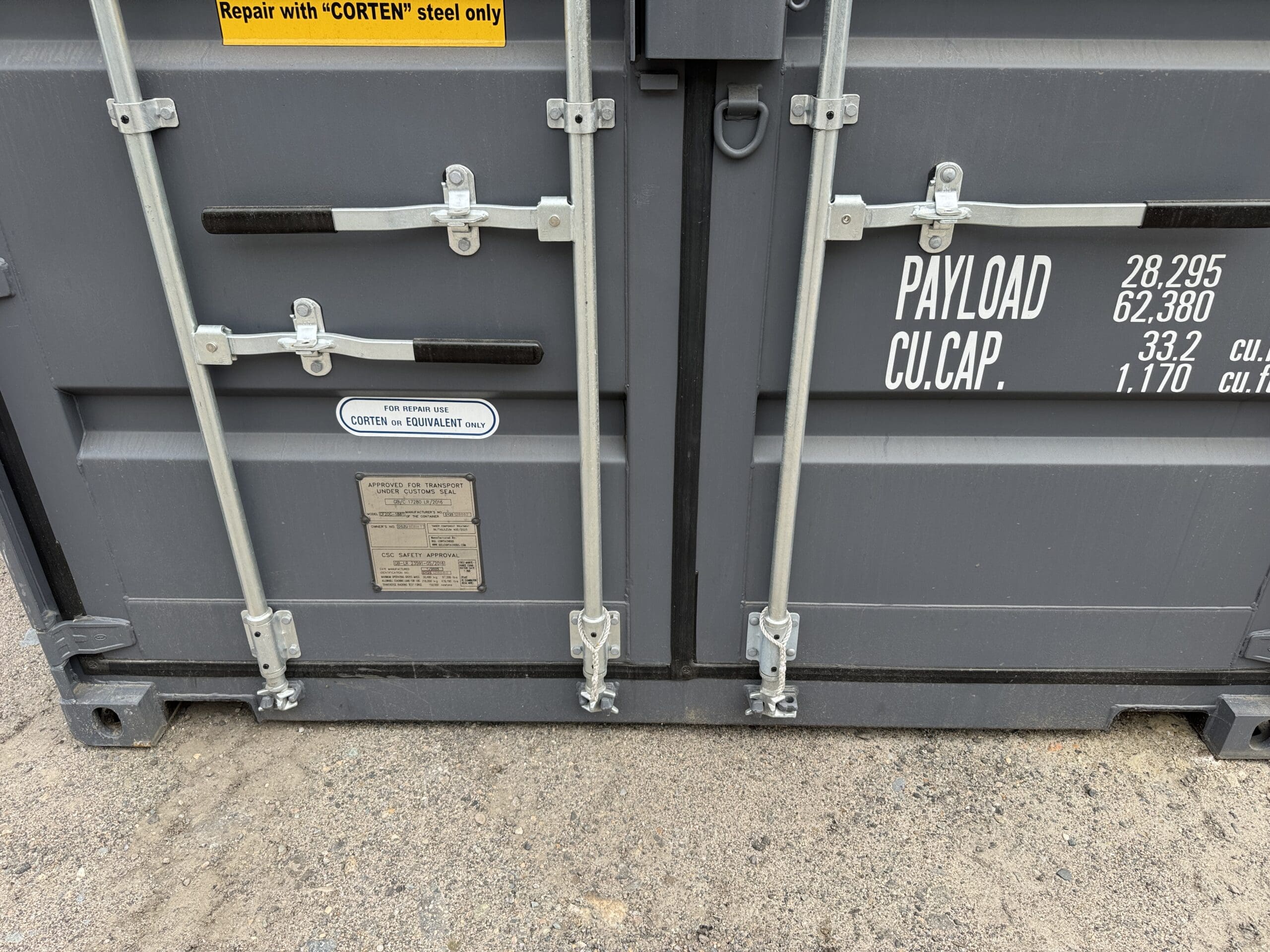 20ft New Shipping Container – Wind & Watertight – Gray — 20ft — new (image 6 of 12)