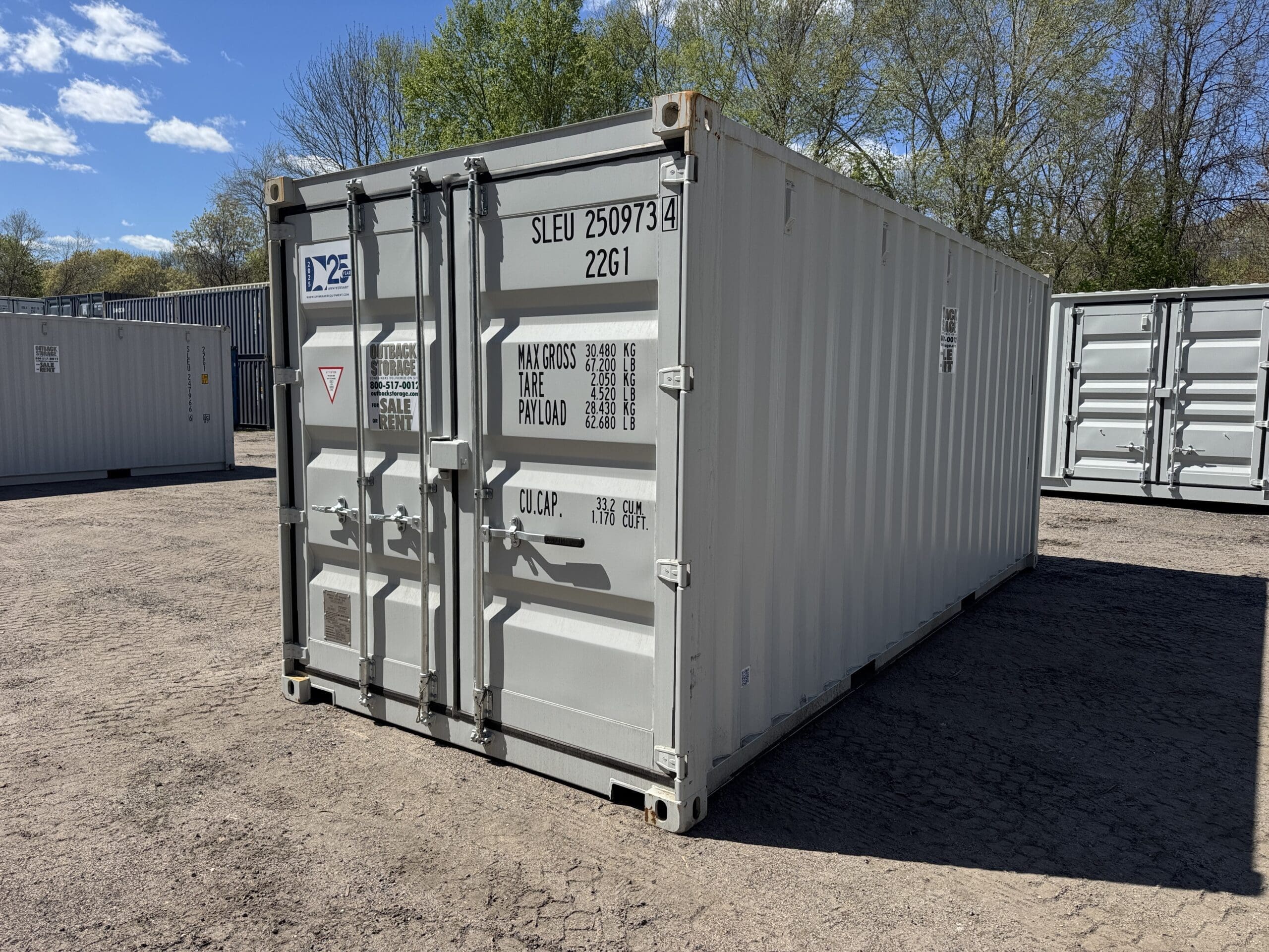 20ft New Shipping Container – Wind & Watertight – Gray — 20ft — new (image 8 of 12)