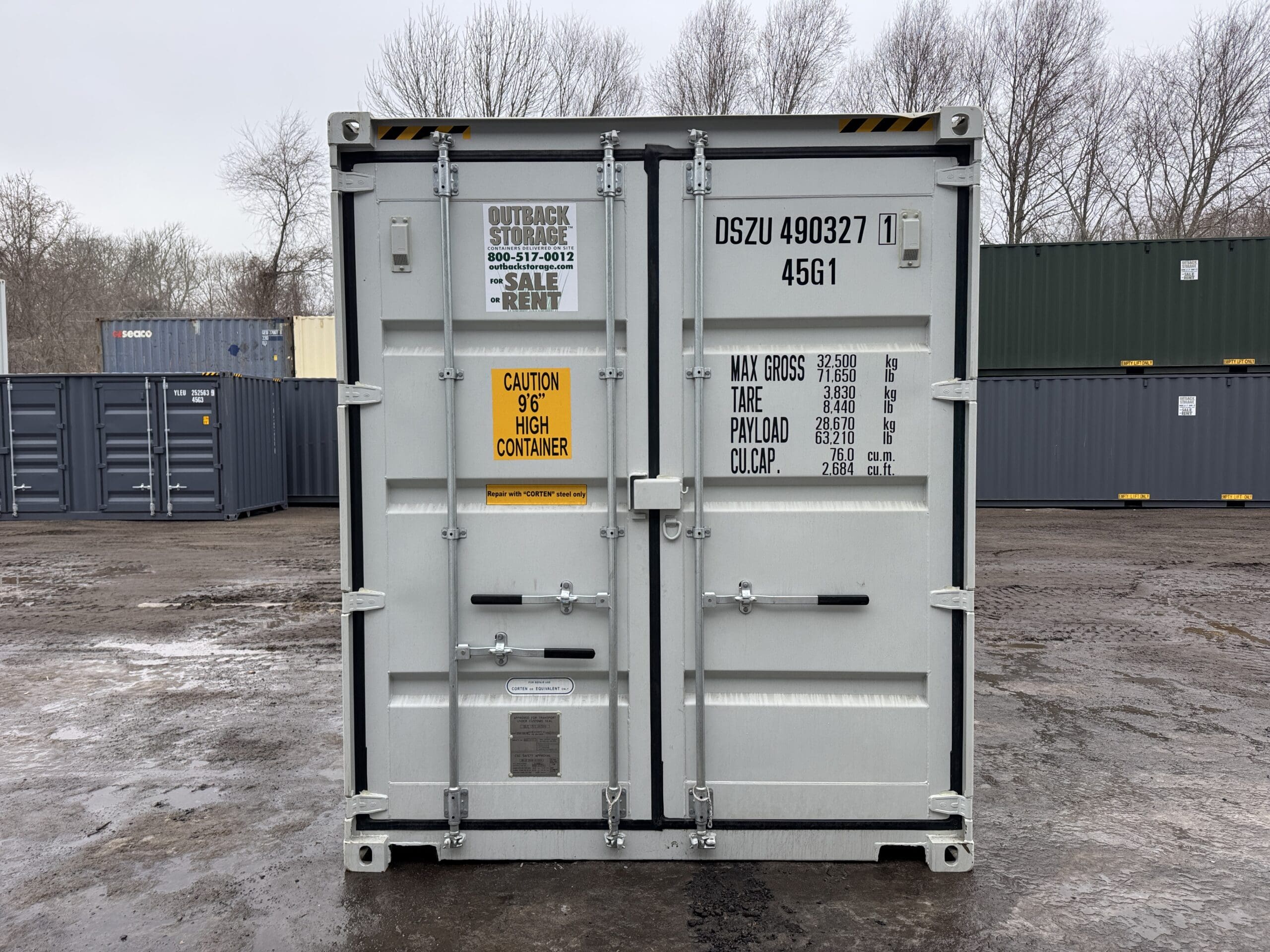 40ft New High Cube Shipping Container – Wind & Watertight – Gray — 40ft — new (image 3 of 12)