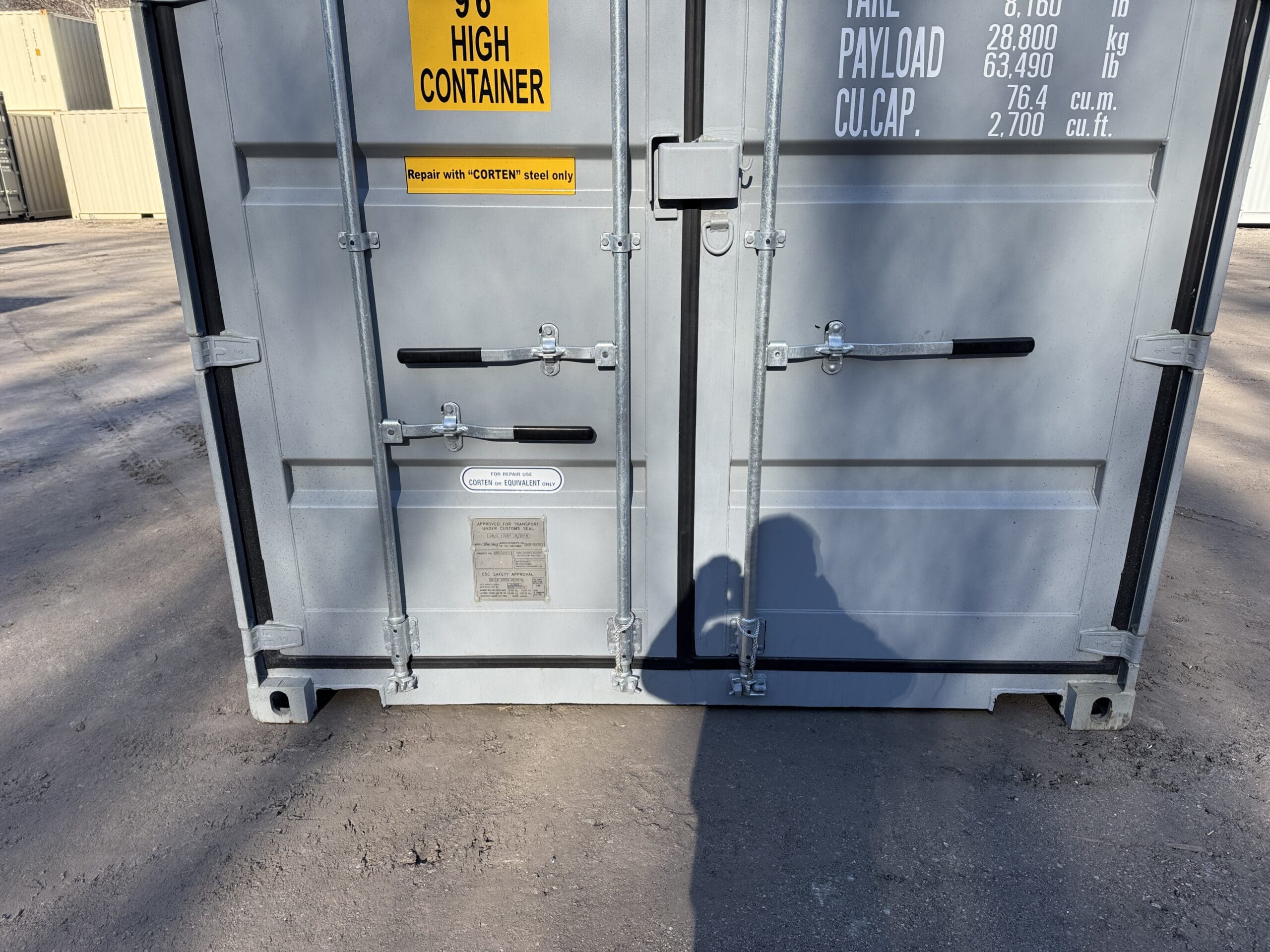 40ft New High Cube Shipping Container – Wind & Watertight – Gray — 40ft — new (image 6 of 12)
