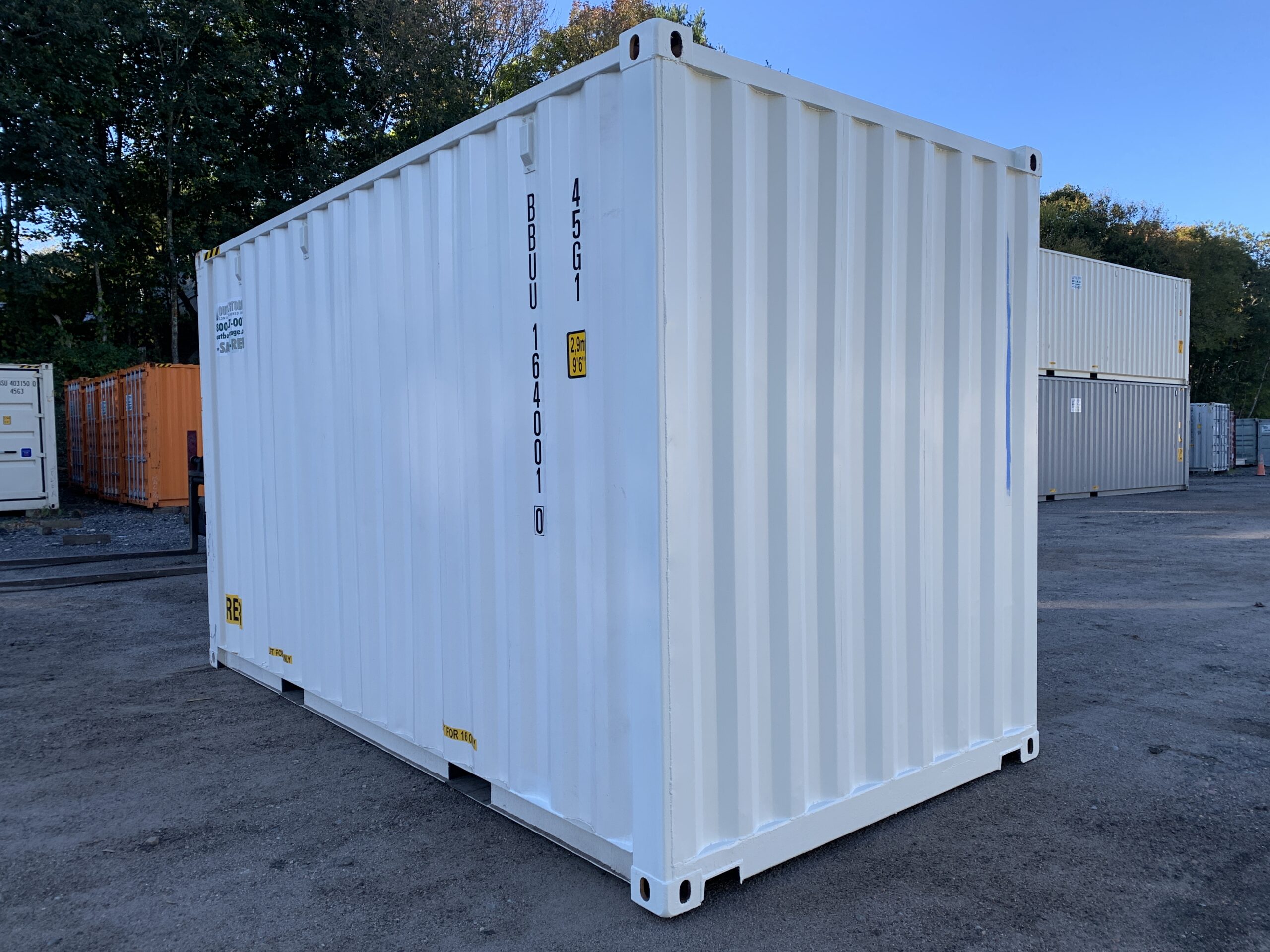UNIQUE 16ft New High Cube Shipping / Storage Container – Wind & Watertight – White — 16ft — new (image 10 of 11)