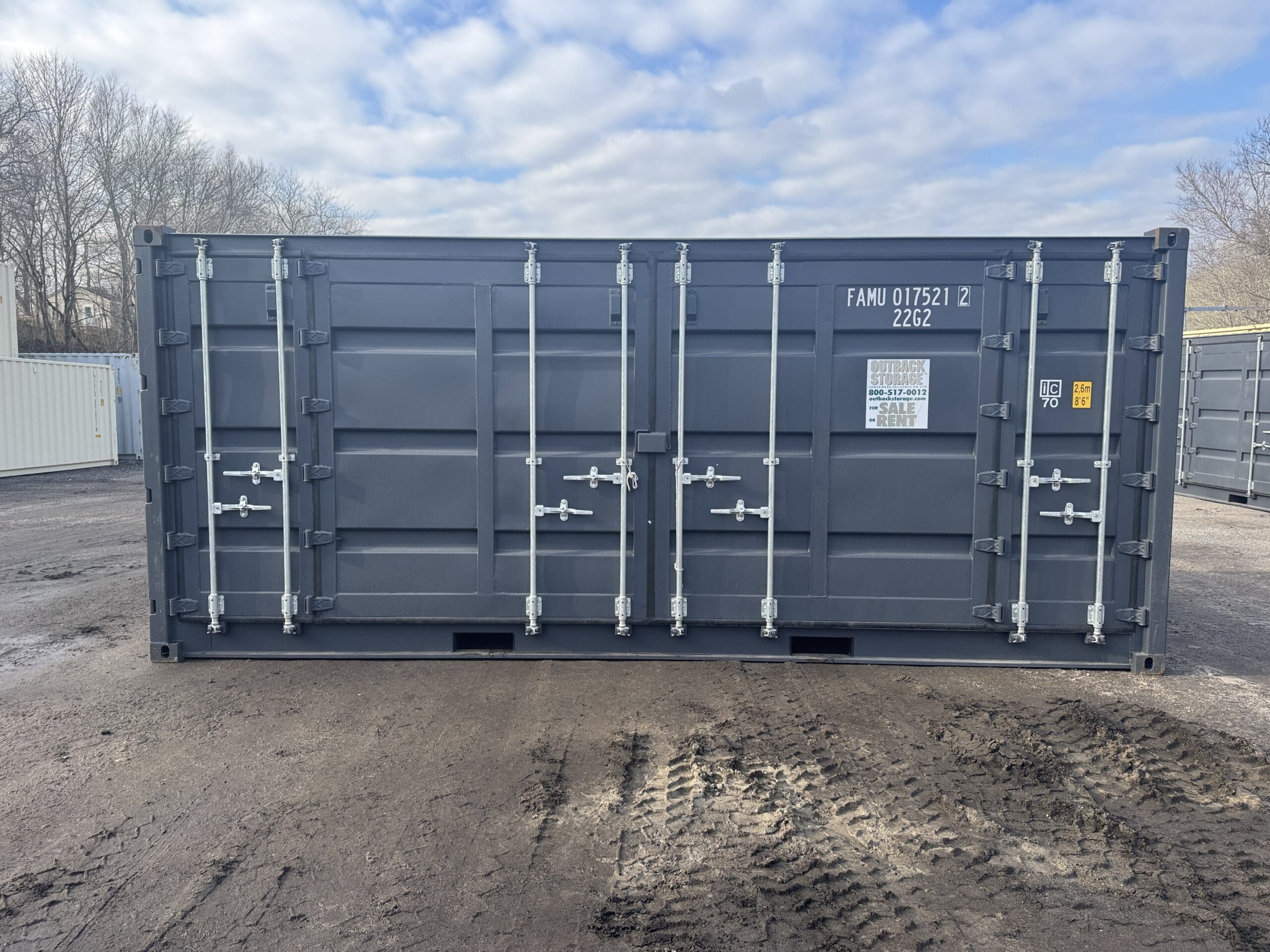 20ft Open Side New Shipping Container – Wind & Watertight – Gray — 20ft — new (image 9 of 12)