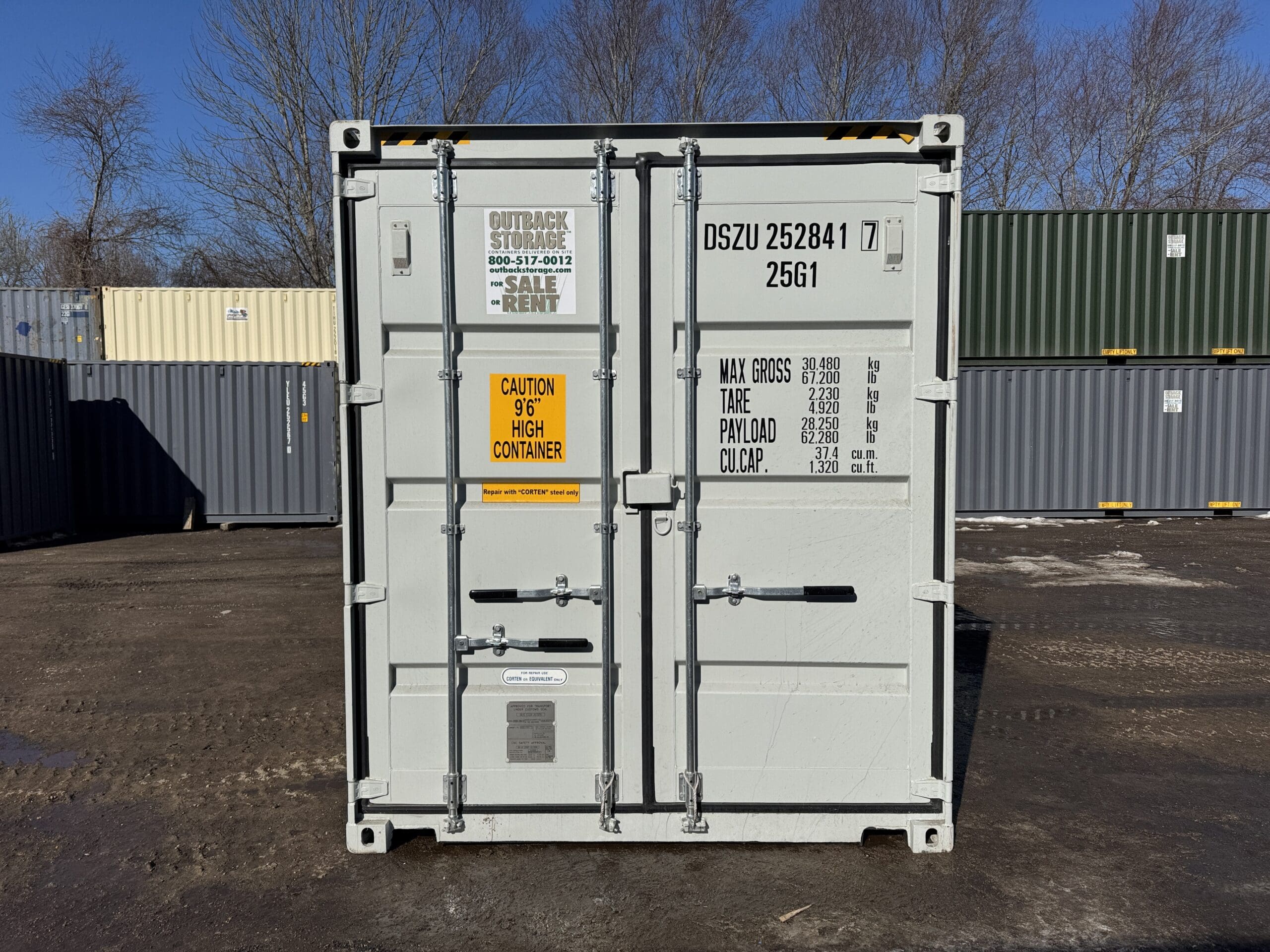 20ft New High Cube Shipping Container – Wind & Watertight – Gray — 20ft — new (image 3 of 12)