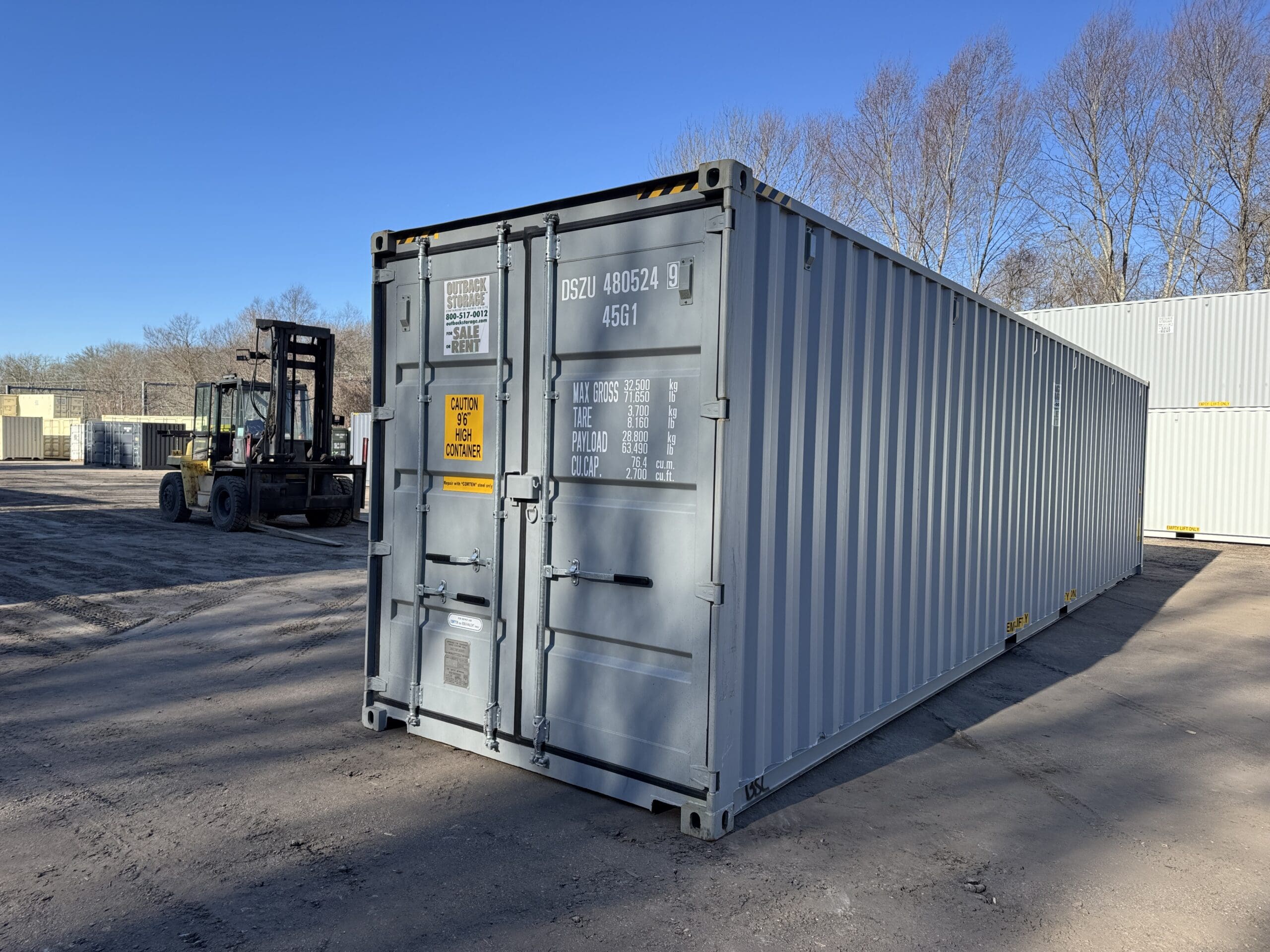 40ft New High Cube Shipping Container – Wind & Watertight – Gray — 40ft — new (image 8 of 12)