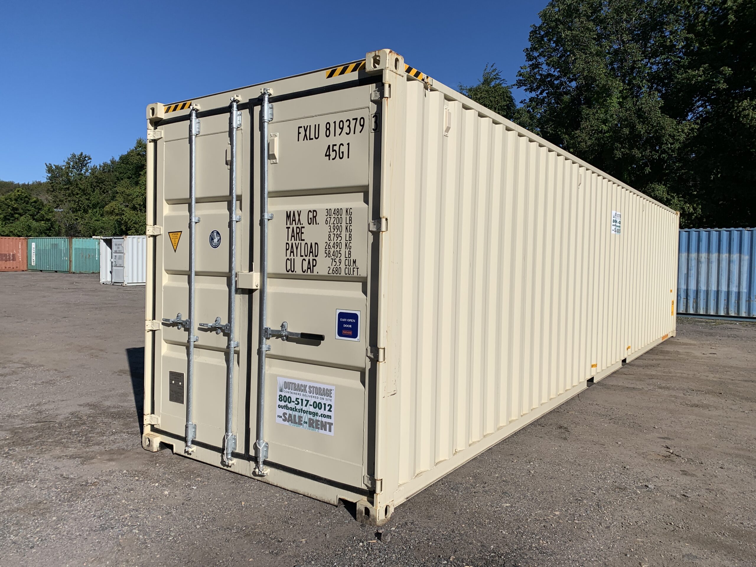 40ft New High Cube Shipping Container – Wind & Watertight – Beige — 40ft — new (image 11 of 12)