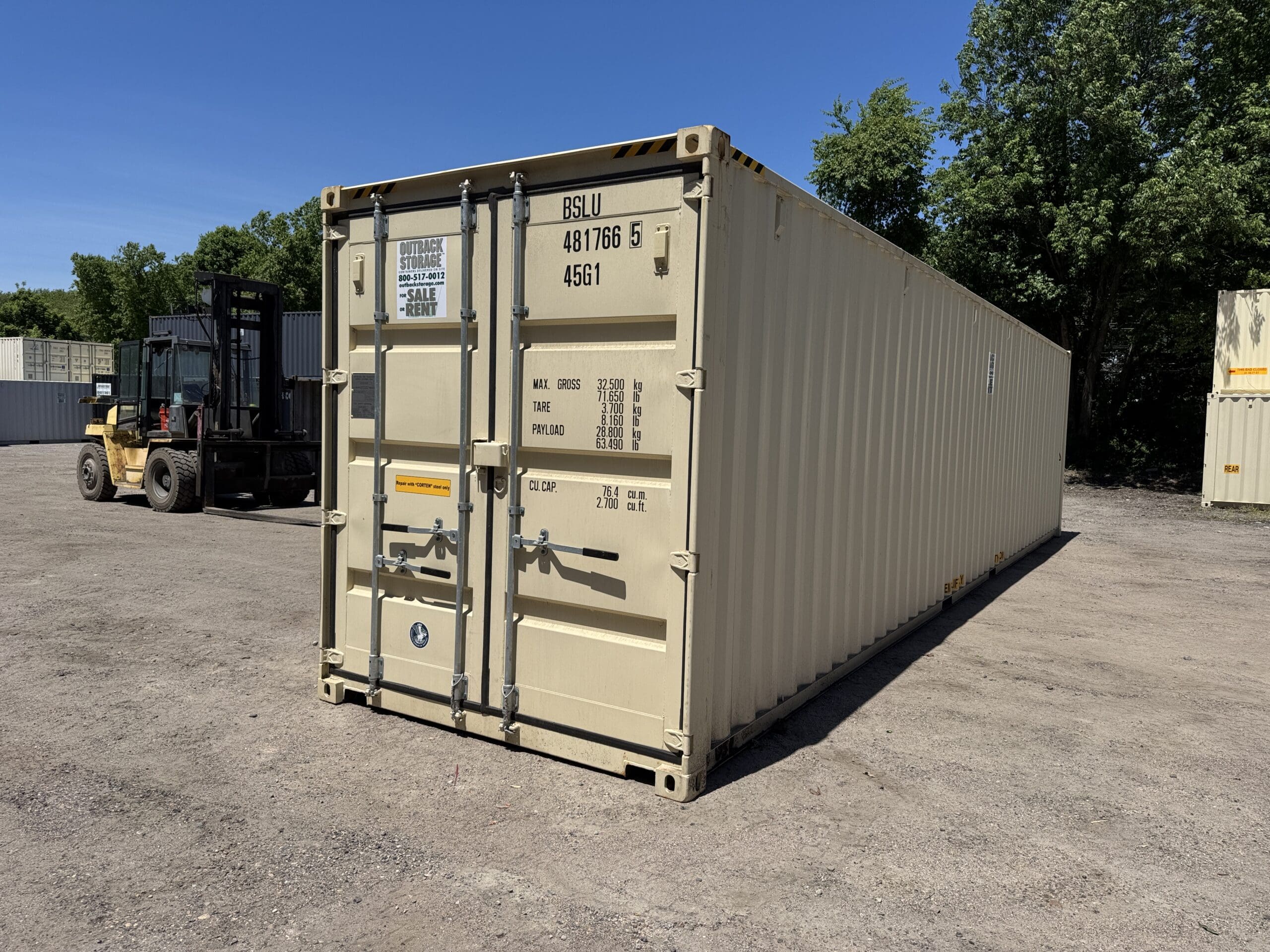 40ft New High Cube Shipping Container – Wind & Watertight – Beige — 40ft — new (image 8 of 12)