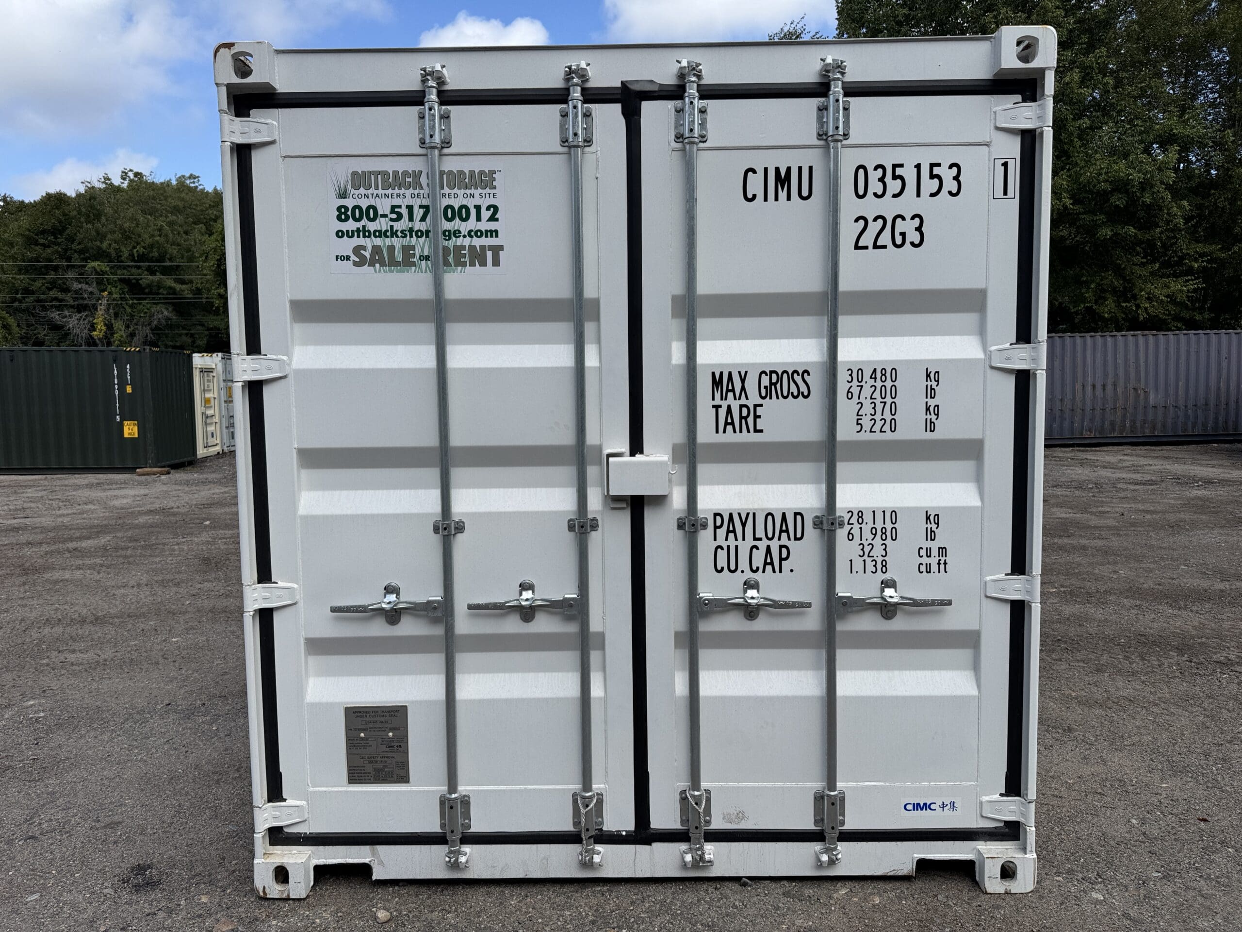 20ft New Shipping Container – Wind & Watertight – White — 20ft — new (image 3 of 12)