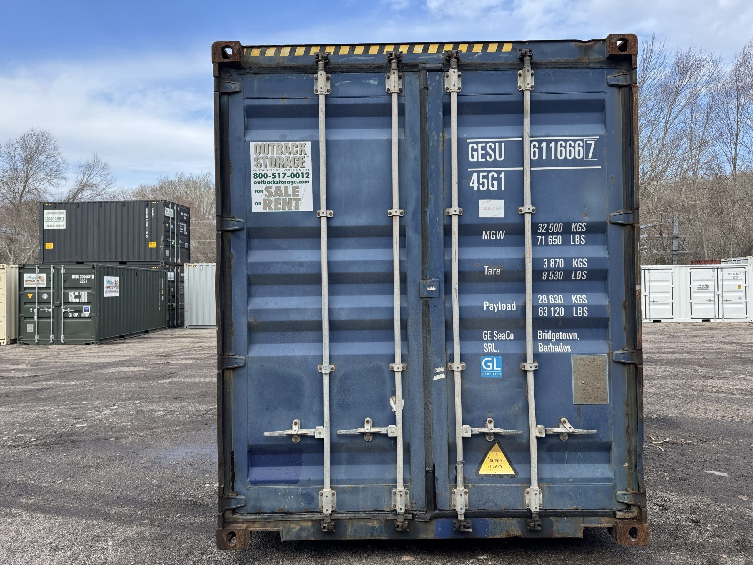 40ft Used High Cube Shipping Container – Wind & Watertight – Blue — 40ft — used (image 3 of 12)