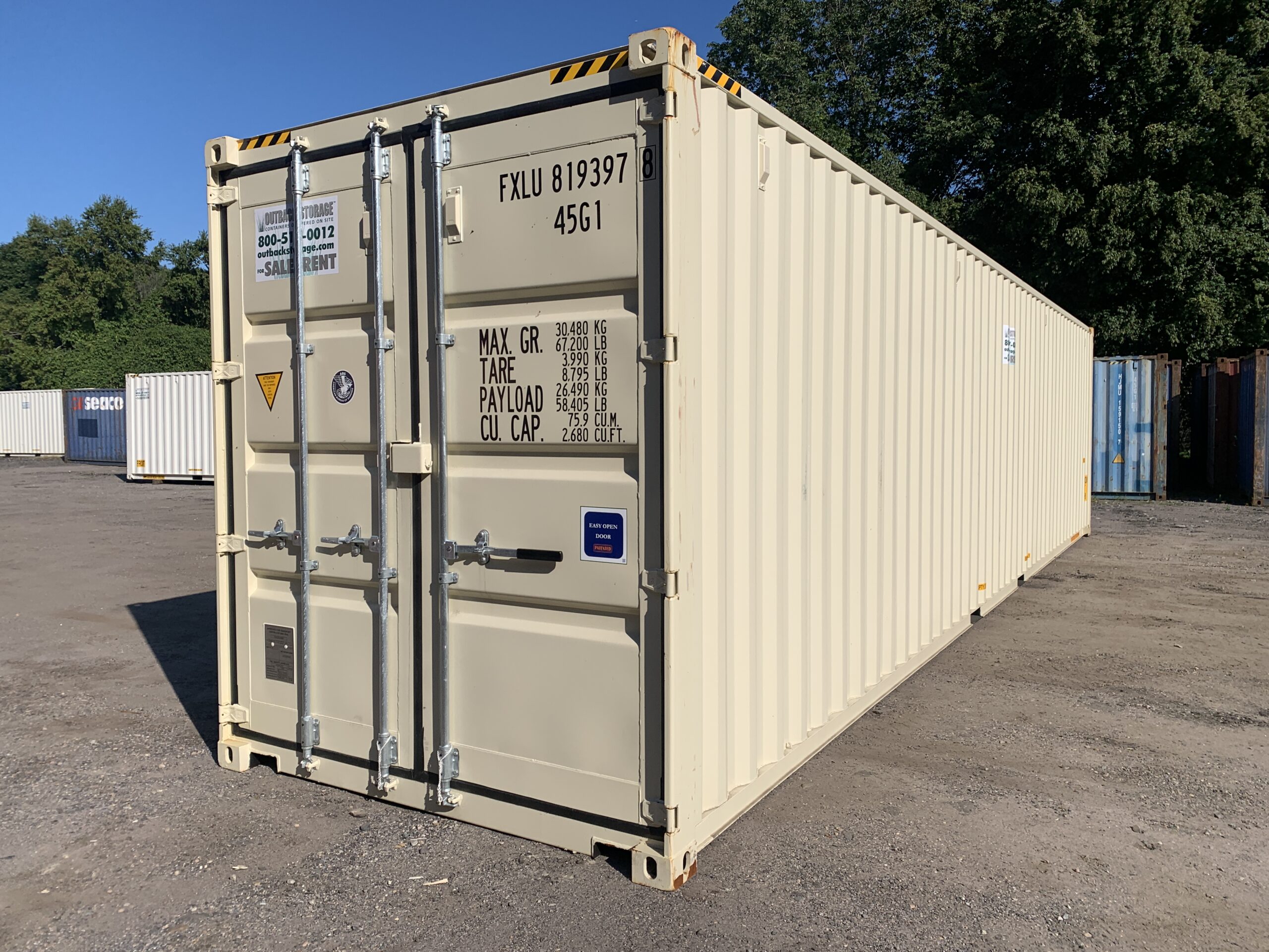 40ft New High Cube Shipping Container – Wind & Watertight – Beige — 40ft — new (image 11 of 12)