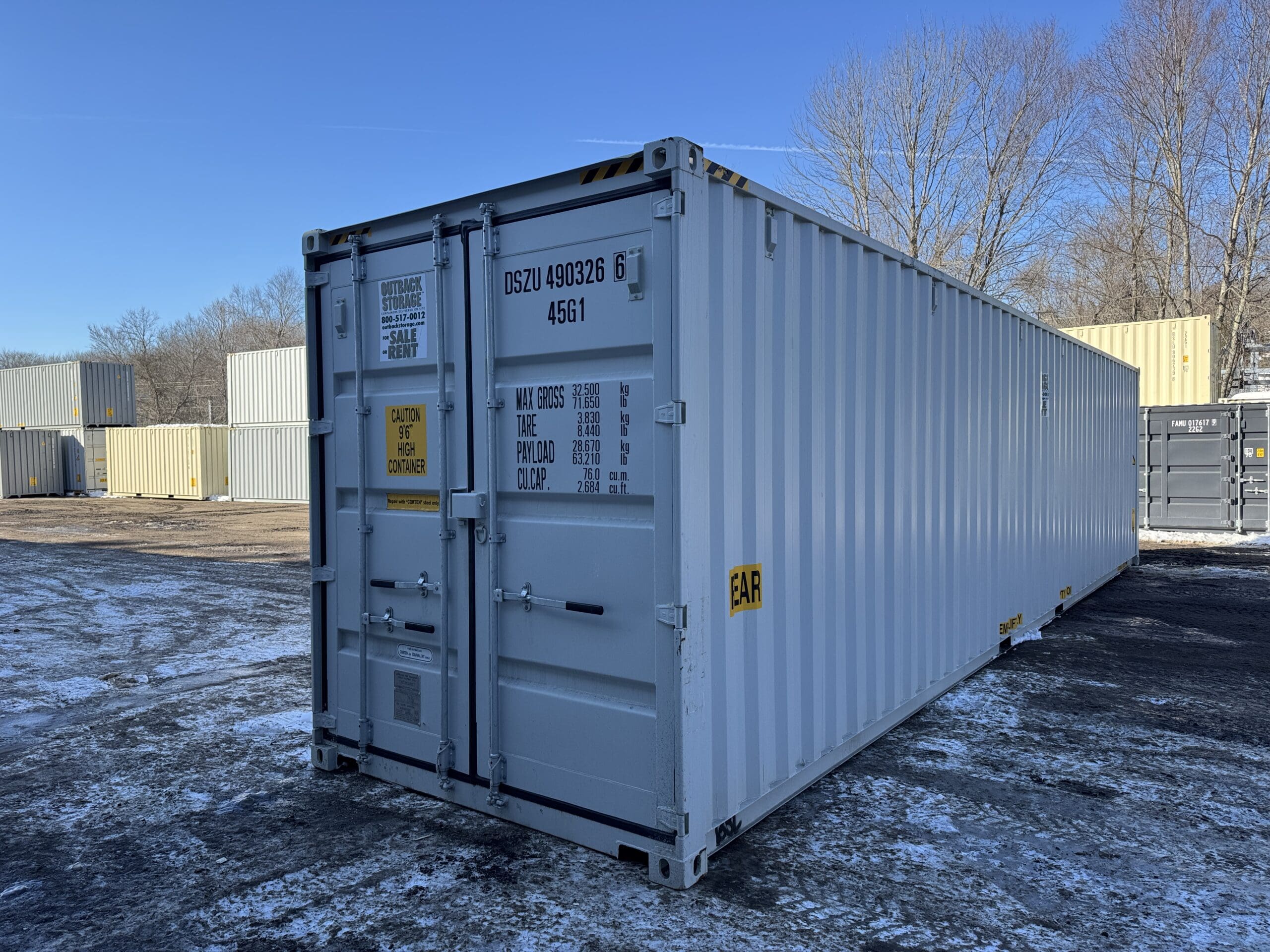 40ft New High Cube Shipping Container – Wind & Watertight – Gray — 40ft — new (image 8 of 12)