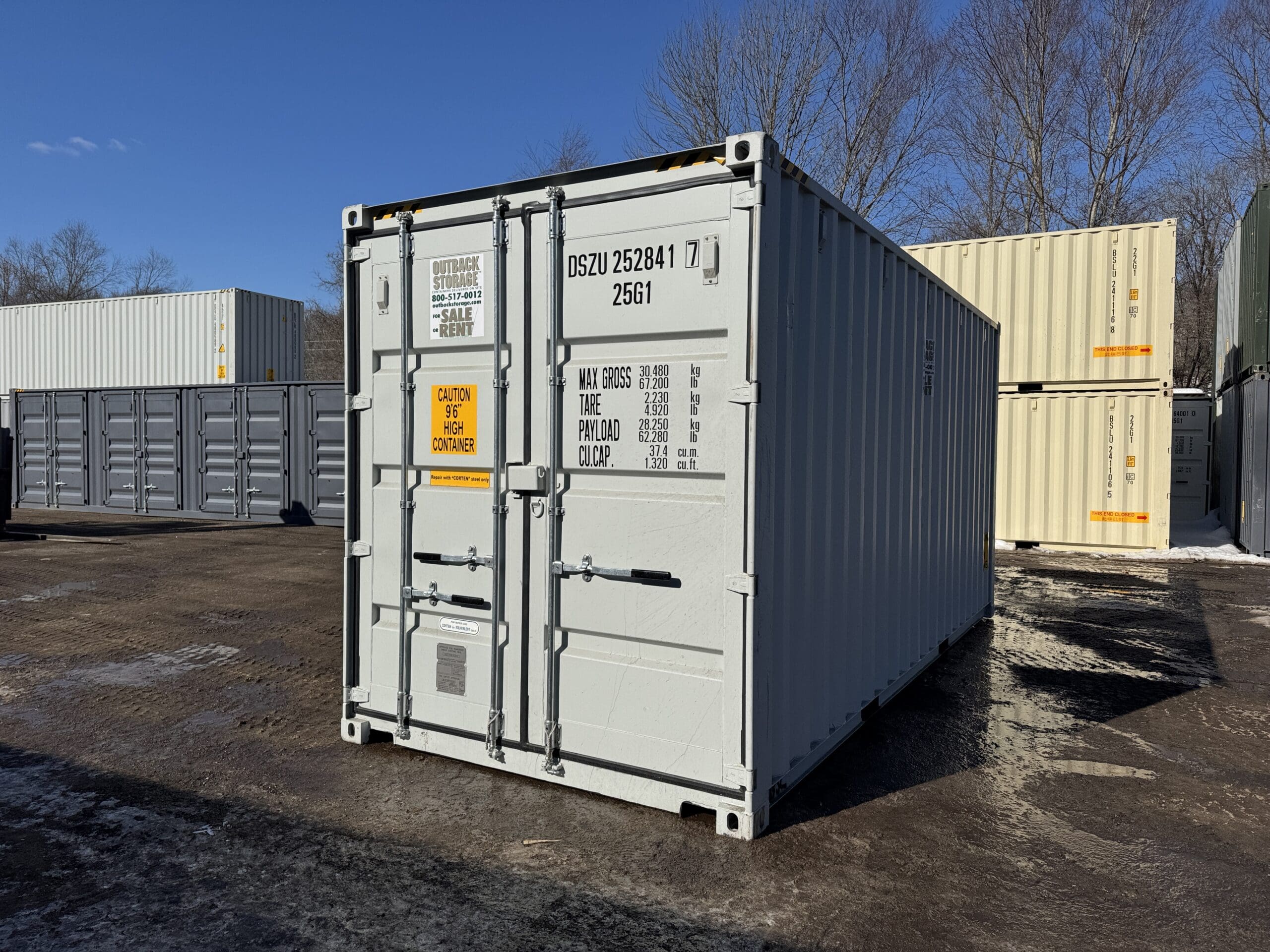 20ft New High Cube Shipping Container – Wind & Watertight – Gray — 20ft — new (image 8 of 12)