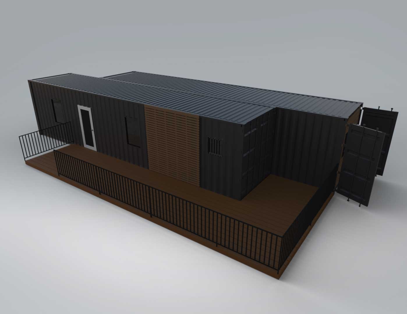 Luxury 2 Bedroom Shipping Container Home | The Clark | Two 40ft — Front Exterior View Luxury 2 Bedroom Shipping Container Home | The Clark | Two 40ft Containers — 40ft — new (image 1 of 19)