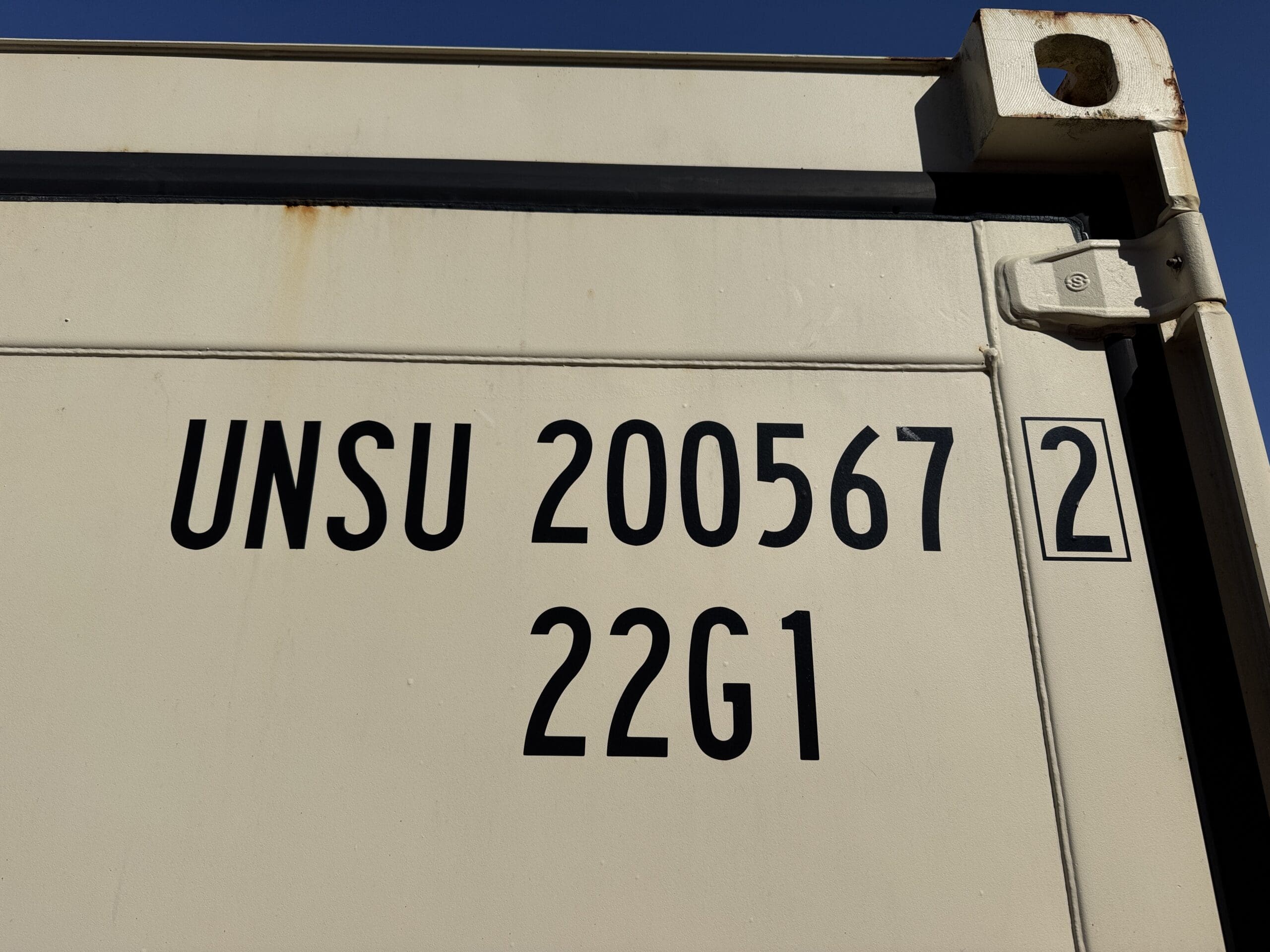 20ft Used Shipping Container – Wind & Watertight – Beige — 20ft — used (image 2 of 12)