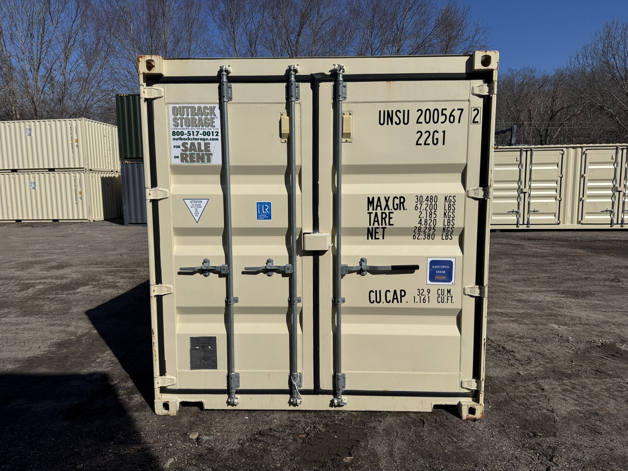 20ft Used Shipping Container – Wind & Watertight – Beige — 20ft — used (image 3 of 12)