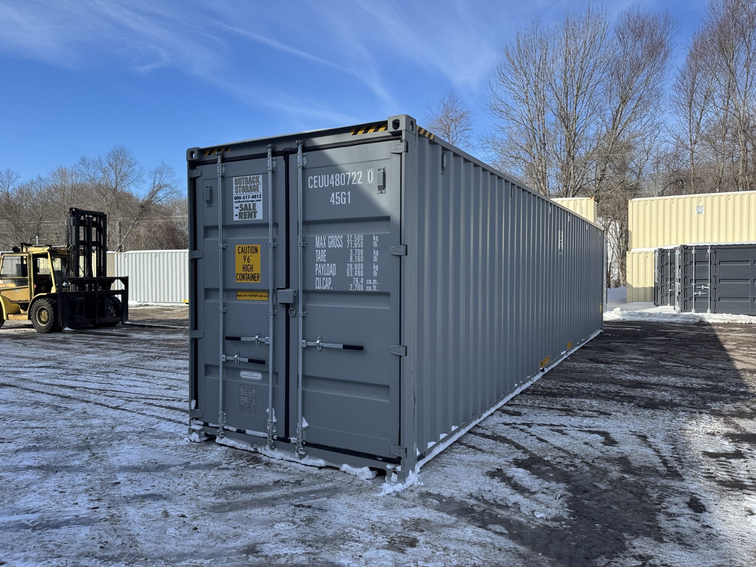 40ft New High Cube Shipping Container – Wind & Watertight – Gray — 40ft — new (image 8 of 12)