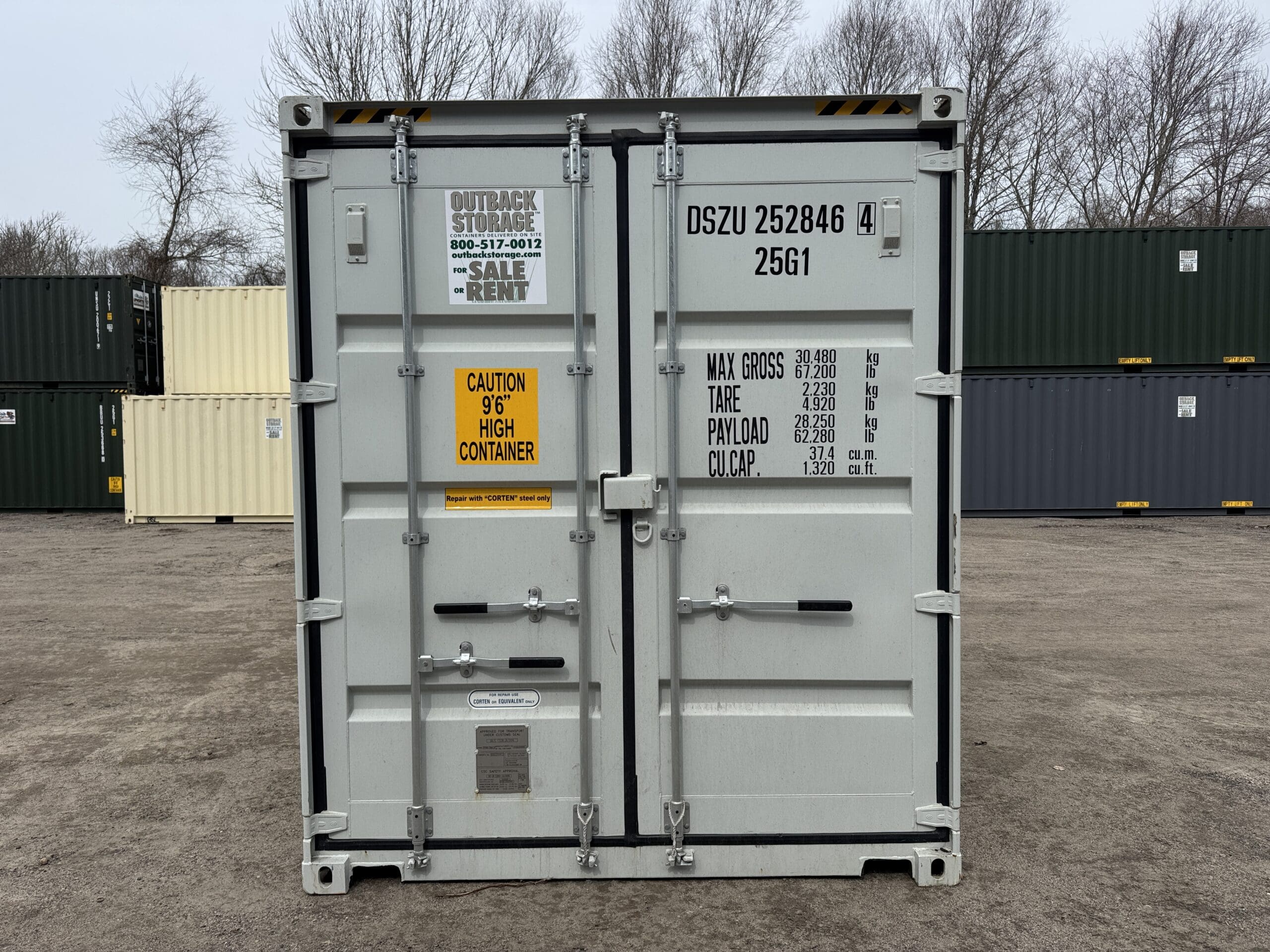 20ft New High Cube Shipping Container – Wind & Watertight – Gray — 20ft — new (image 3 of 12)