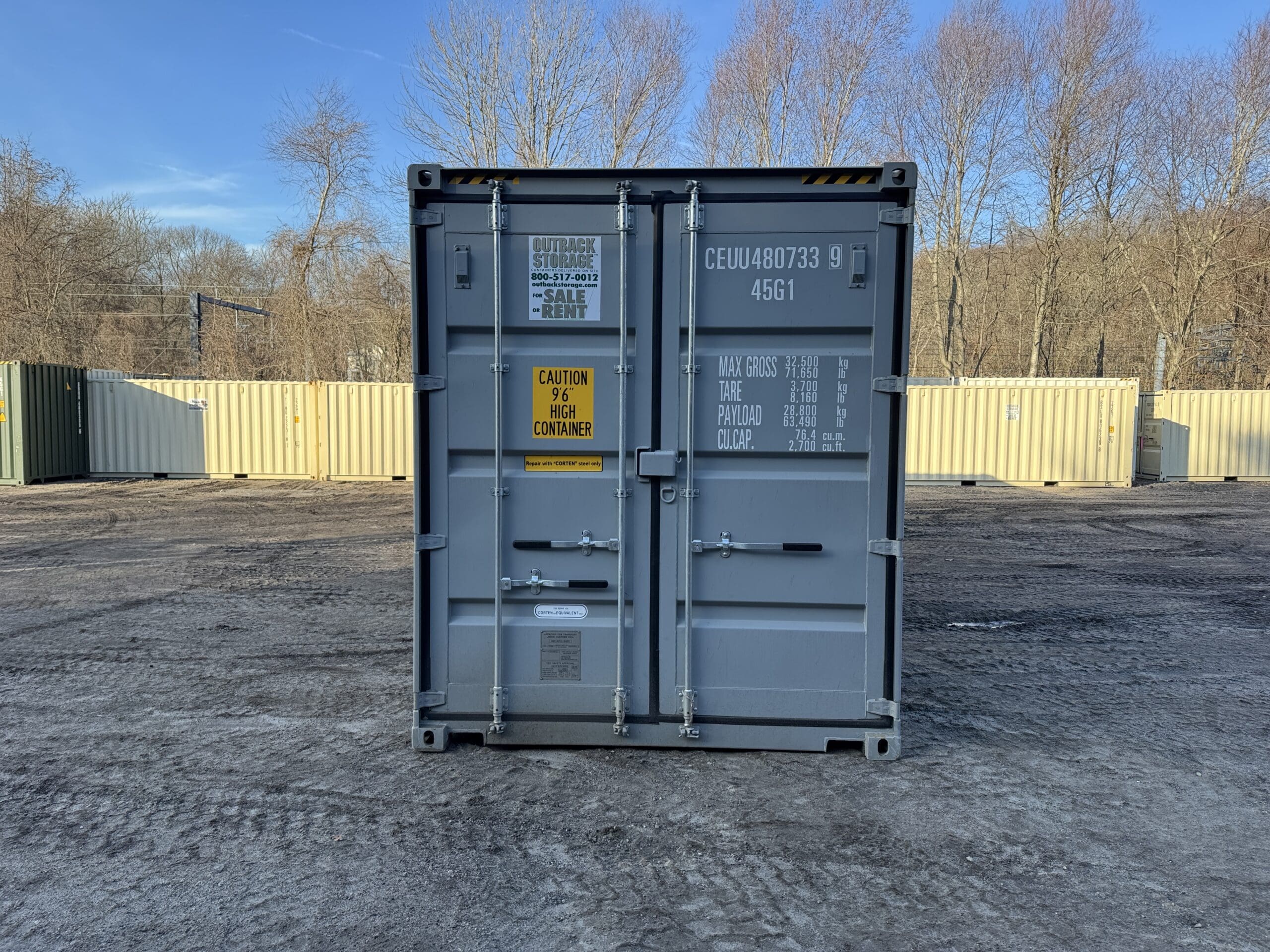 40ft New High Cube Shipping Container – Wind & Watertight – Gray — 40ft — new (image 3 of 12)