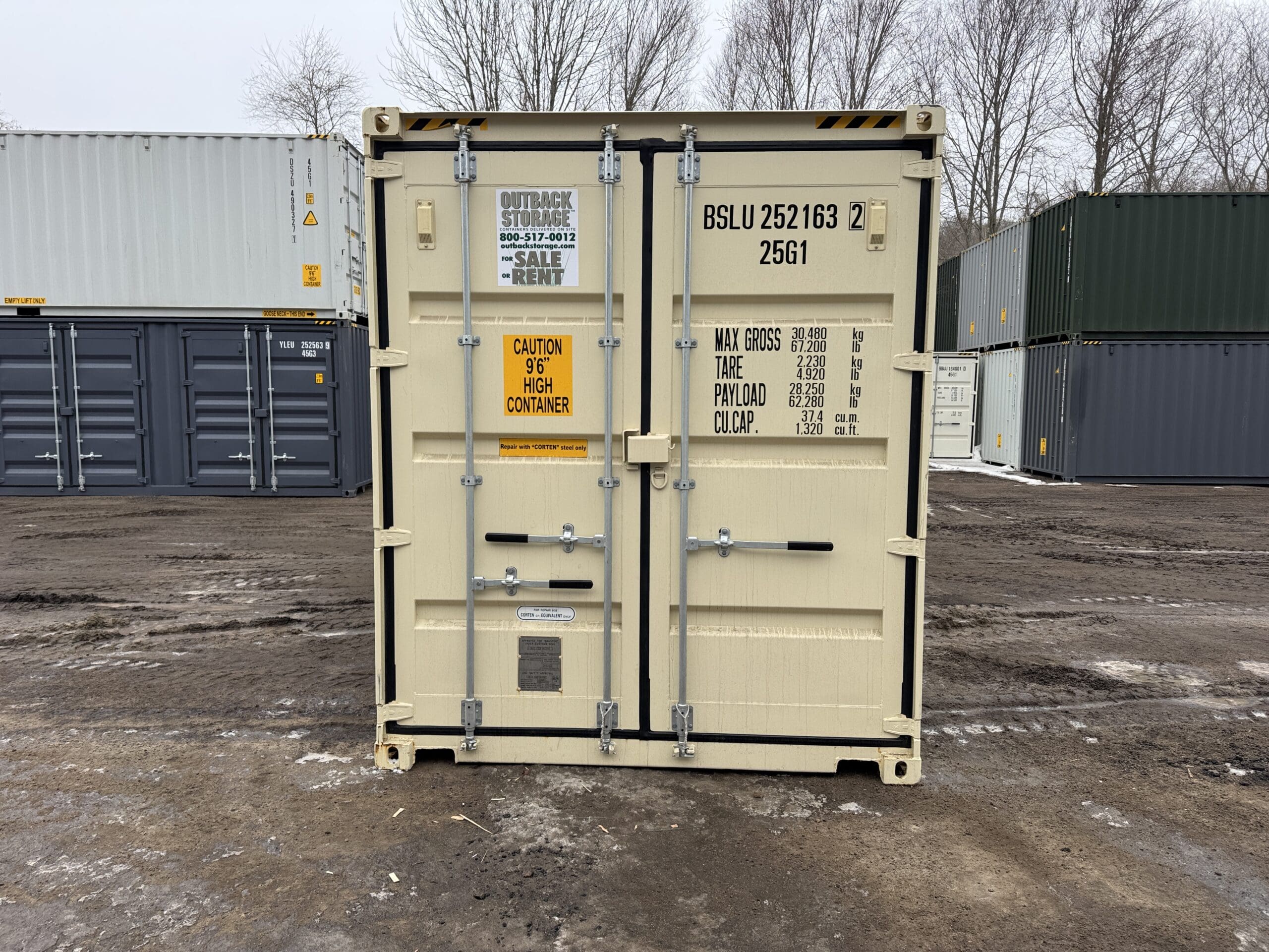 20ft New High Cube Shipping Container – Wind & Watertight – Beige — 20ft — new (image 3 of 12)