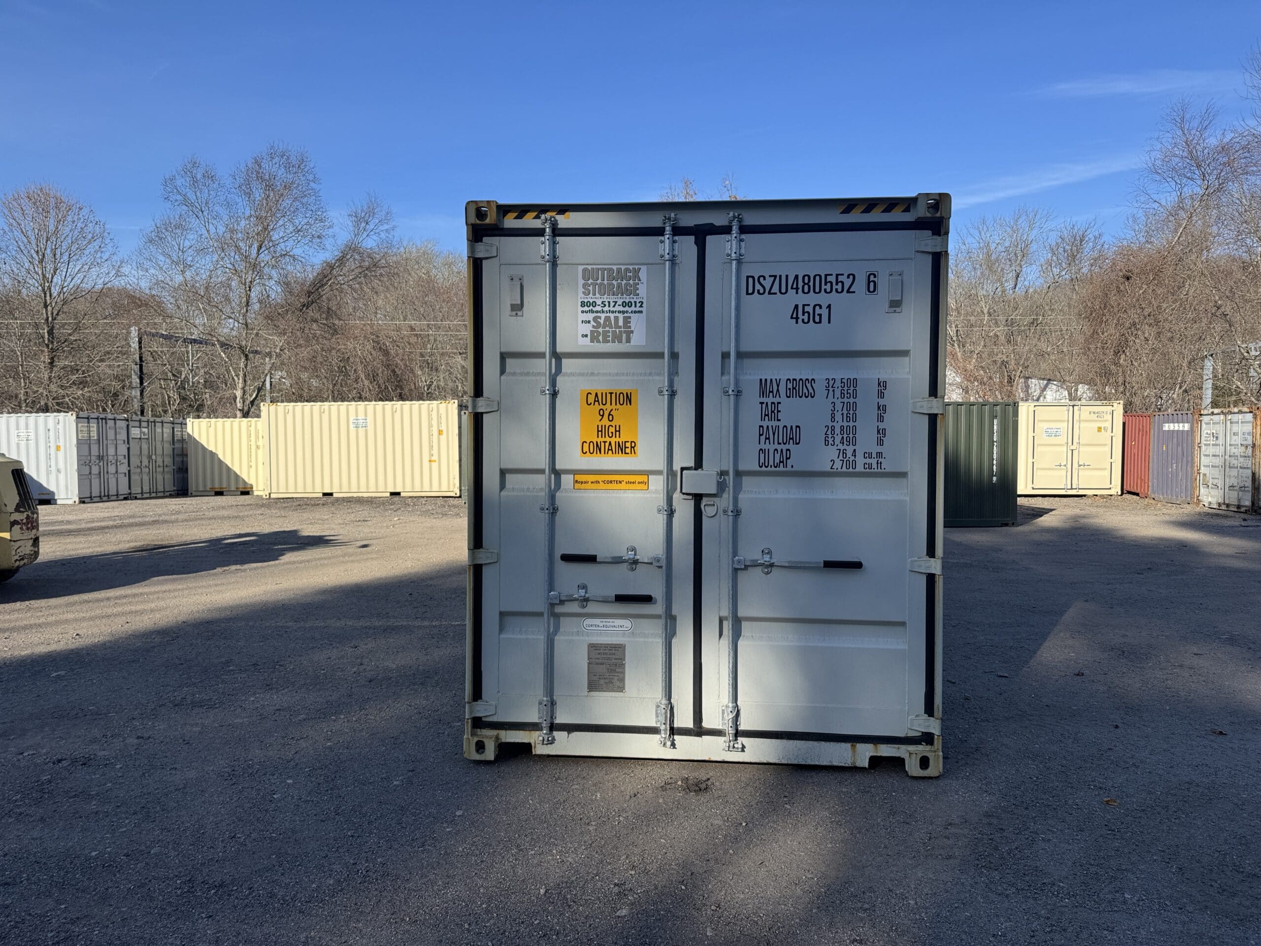 40ft New High Cube Shipping Container – Wind & Watertight – Gray — 40ft — new (image 3 of 12)