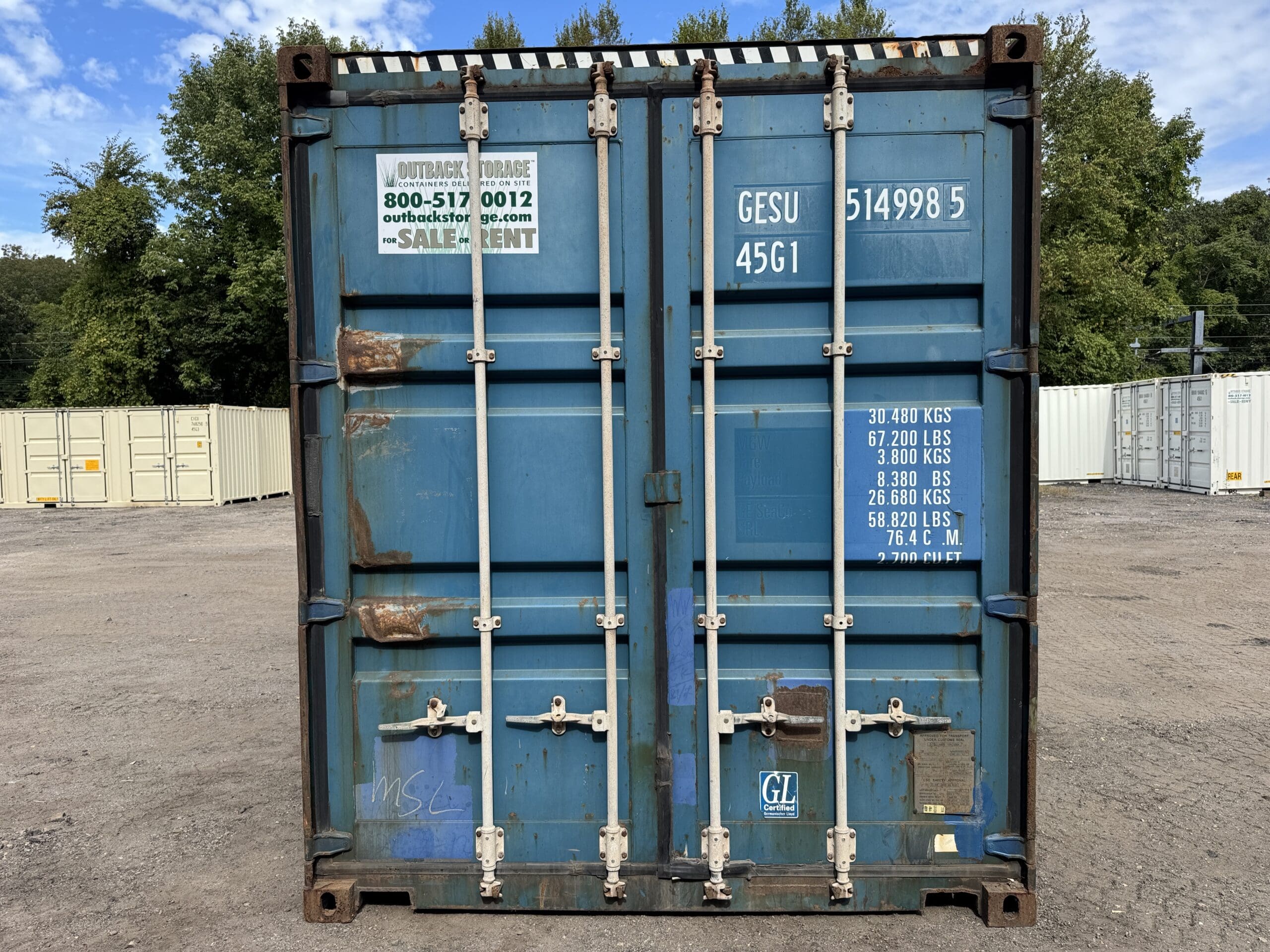40ft Used High Cube Shipping Container – Wind & Watertight – Blue — 40ft — used (image 3 of 12)