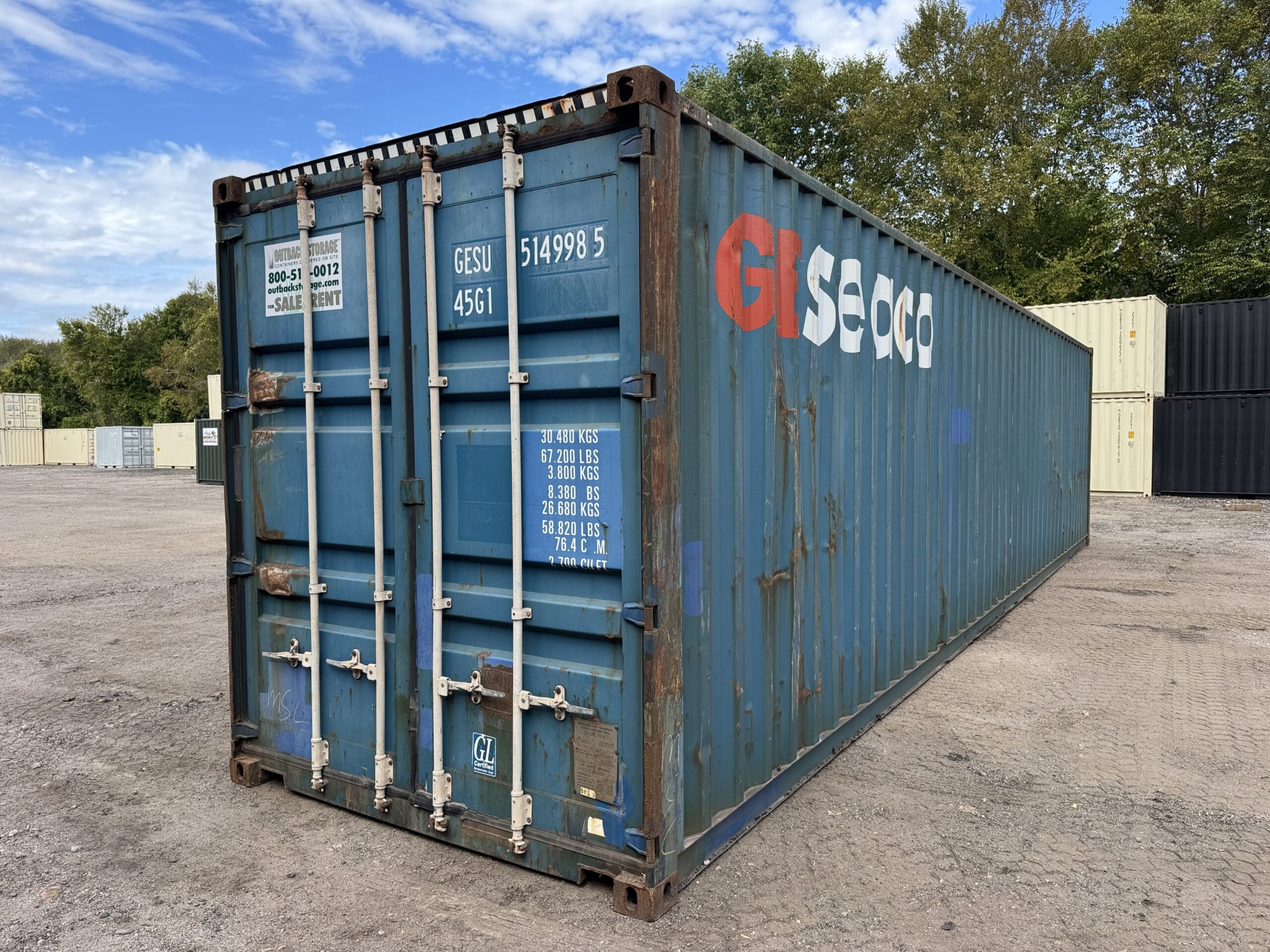 40ft Used High Cube Shipping Container – Wind & Watertight – Blue — 40ft — used (image 6 of 12)
