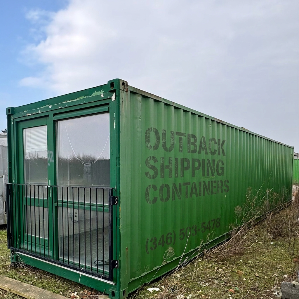 Converted Shipping Container 40 Ft for Sale — Front Exterior View | Outback Shipping Containers Converted Shipping Container 40 Ft — Container Office - image 1