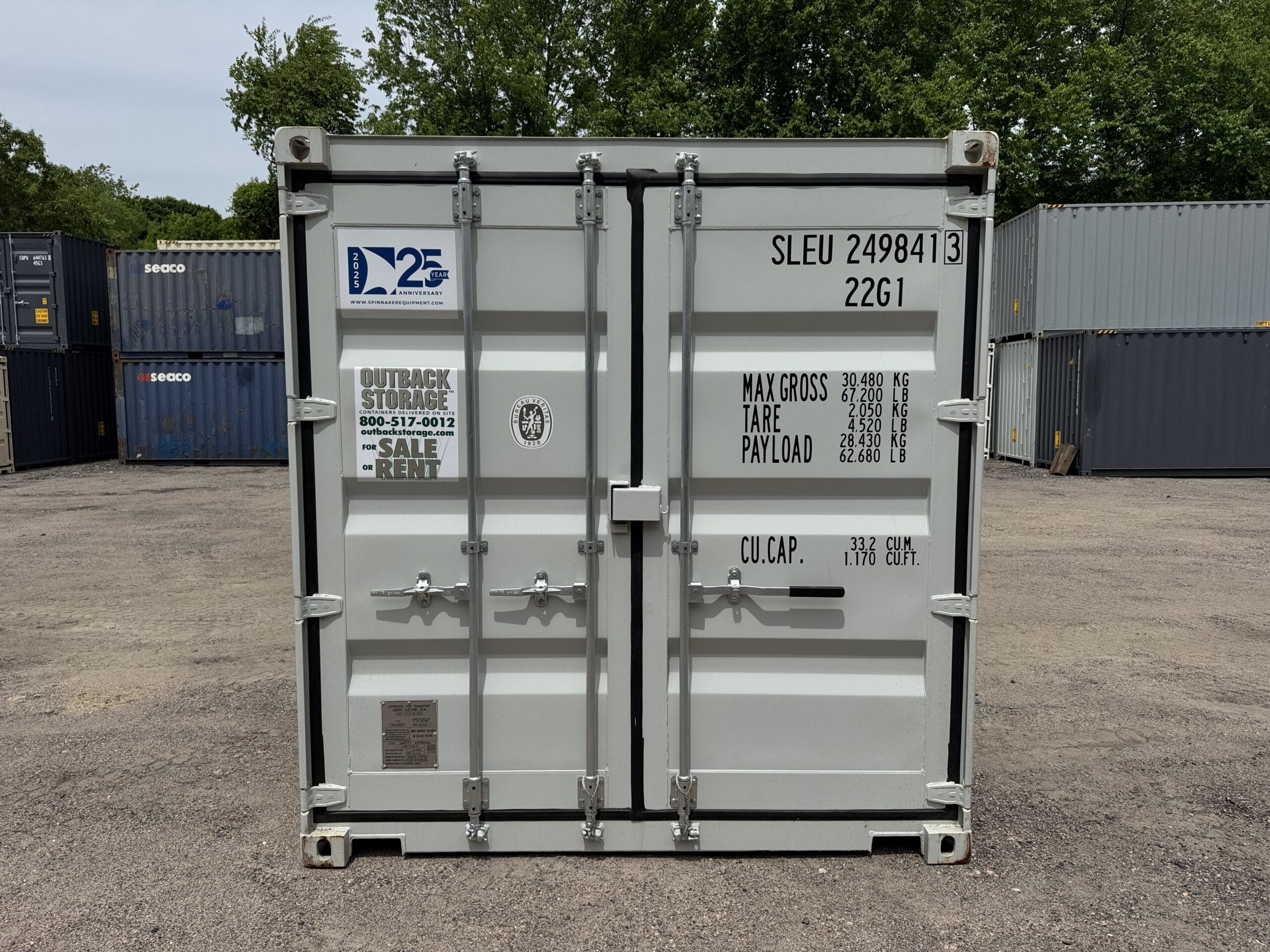 20ft New Shipping Container – Wind & Watertight – Gray — 20ft — new (image 3 of 12)