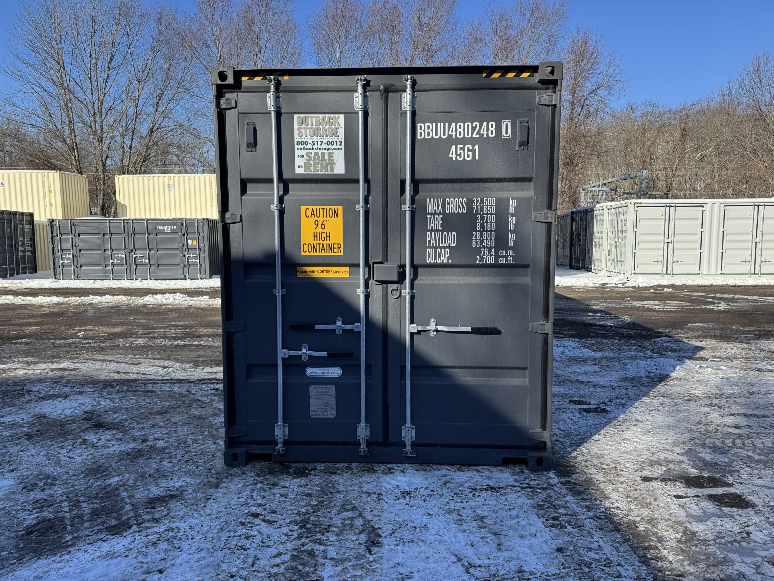 40ft New High Cube Shipping Container – Wind & Watertight – Gray — 40ft — new (image 3 of 12)