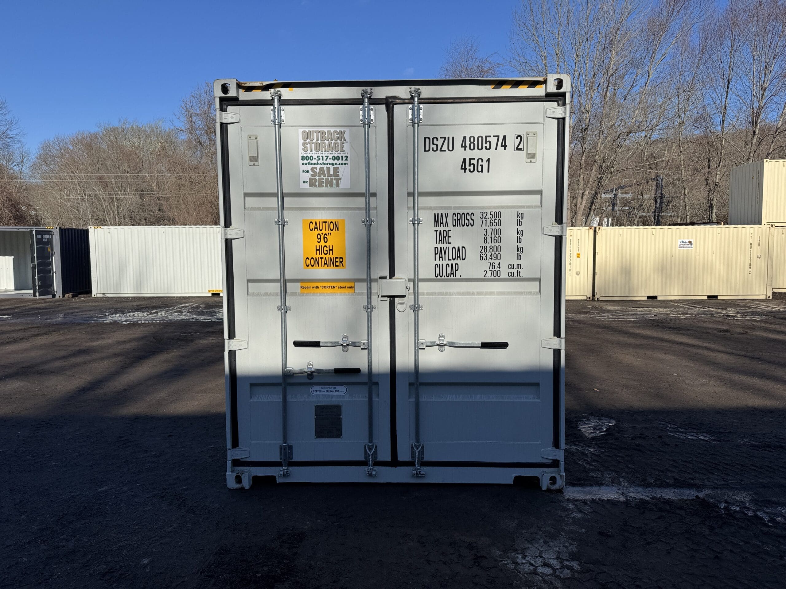 40ft New High Cube Shipping Container – Wind & Watertight – Lt Gray — 40ft — new (image 3 of 12)