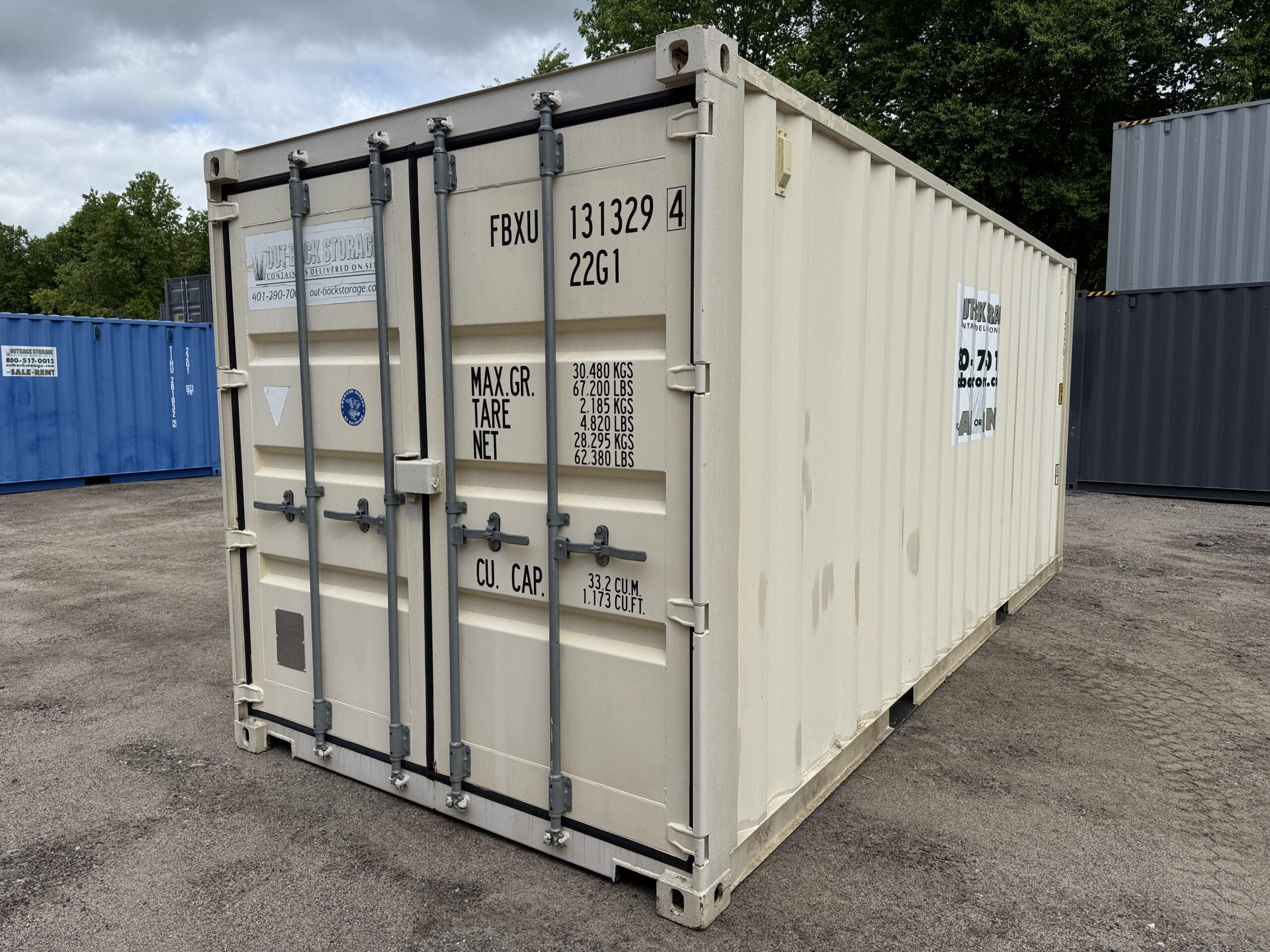 20ft Used Shipping Container – Wind & Watertight – Beige — 20ft — used (image 9 of 12)