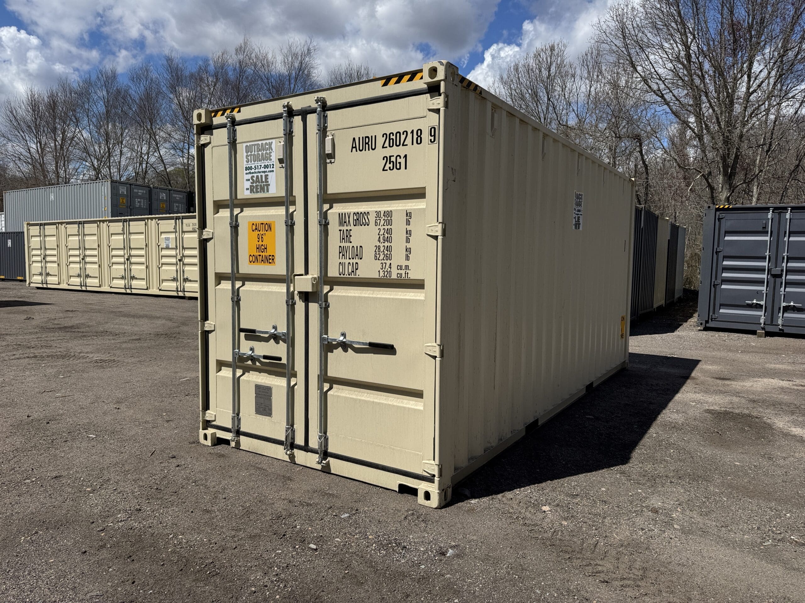 20ft New High Cube Shipping Container – Wind & Watertight – Beige — 20ft — new (image 8 of 12)