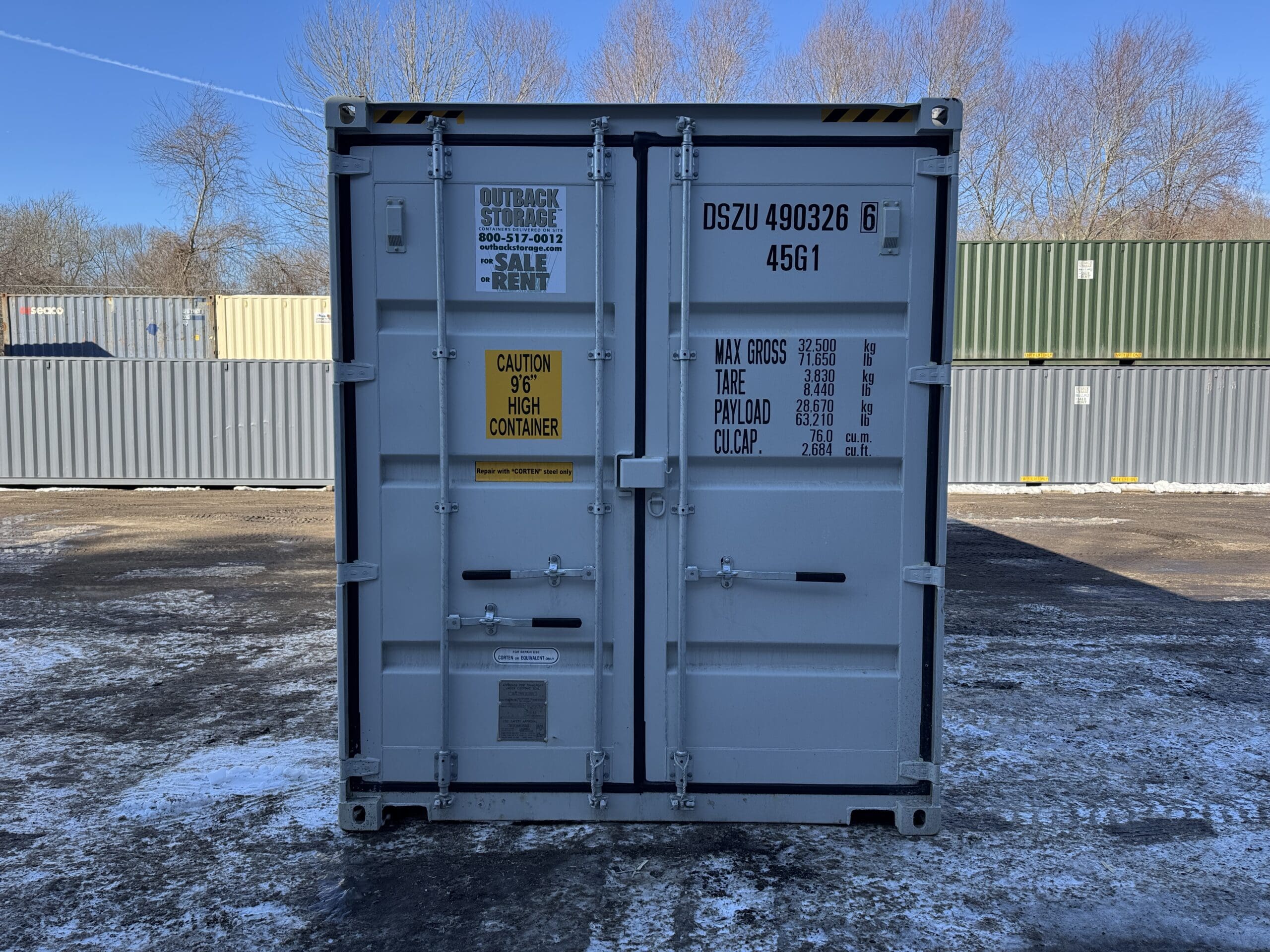 40ft New High Cube Shipping Container – Wind & Watertight – Gray — 40ft — new (image 3 of 12)