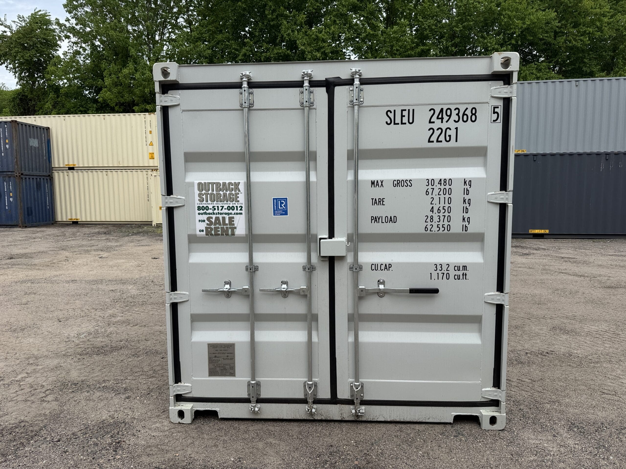 20ft New Shipping Container – Wind & Watertight – Gray — 20ft — new (image 3 of 12)