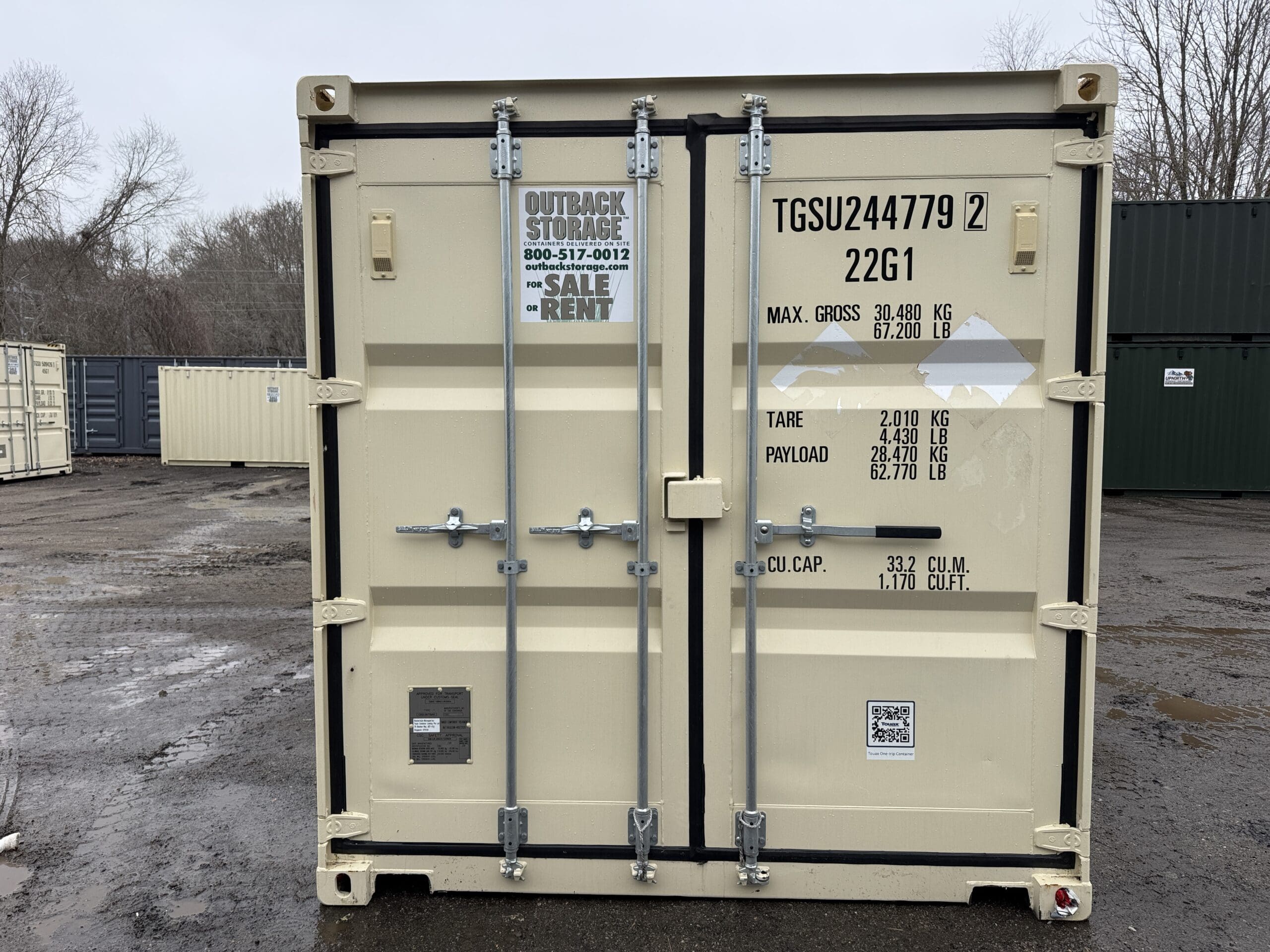 20ft New Shipping Container – Wind & Watertight – Beige — 20ft — new (image 3 of 12)