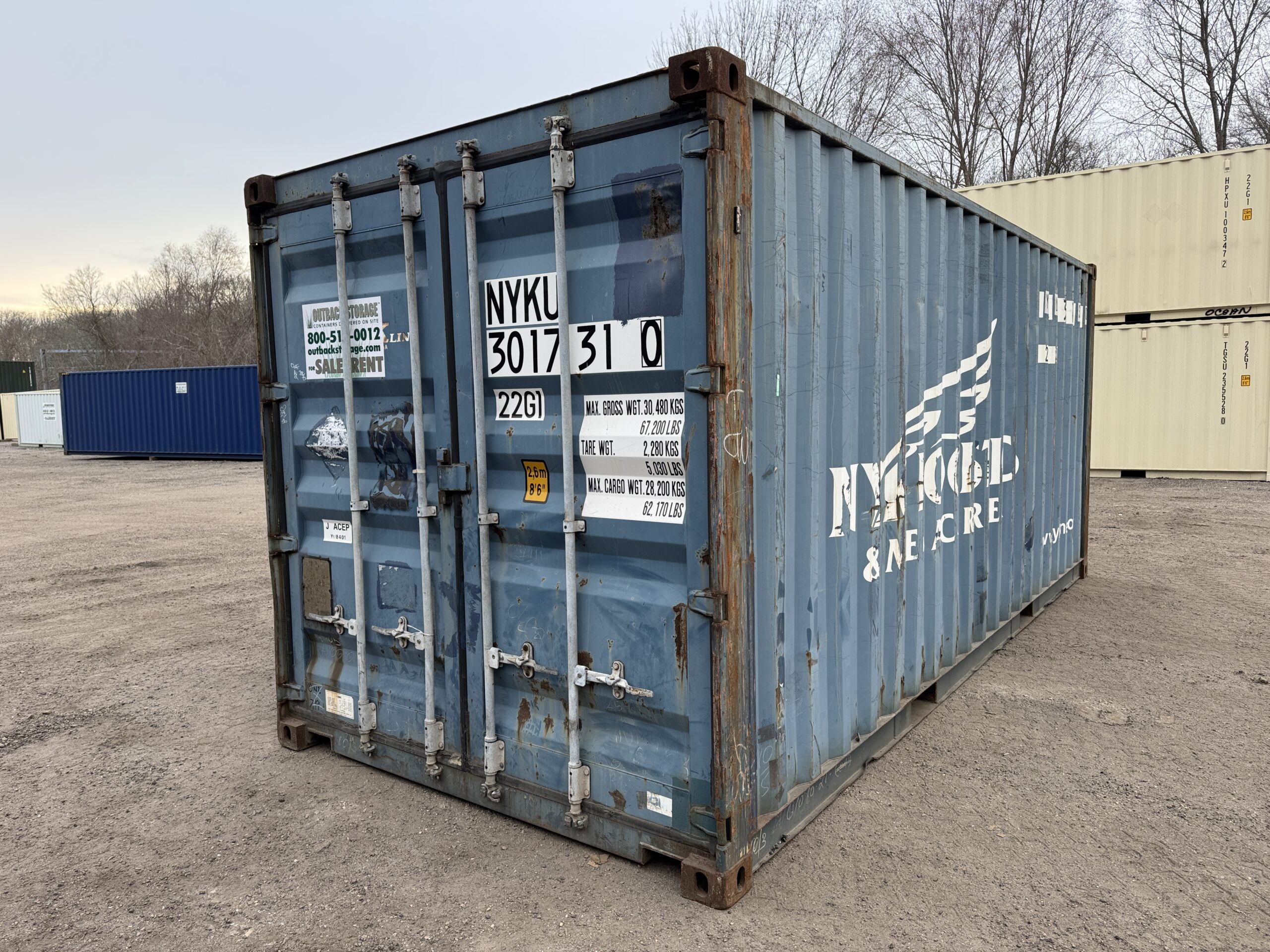 20ft Used Shipping Container – Wind & Watertight – Blue — 20ft — used (image 6 of 12)